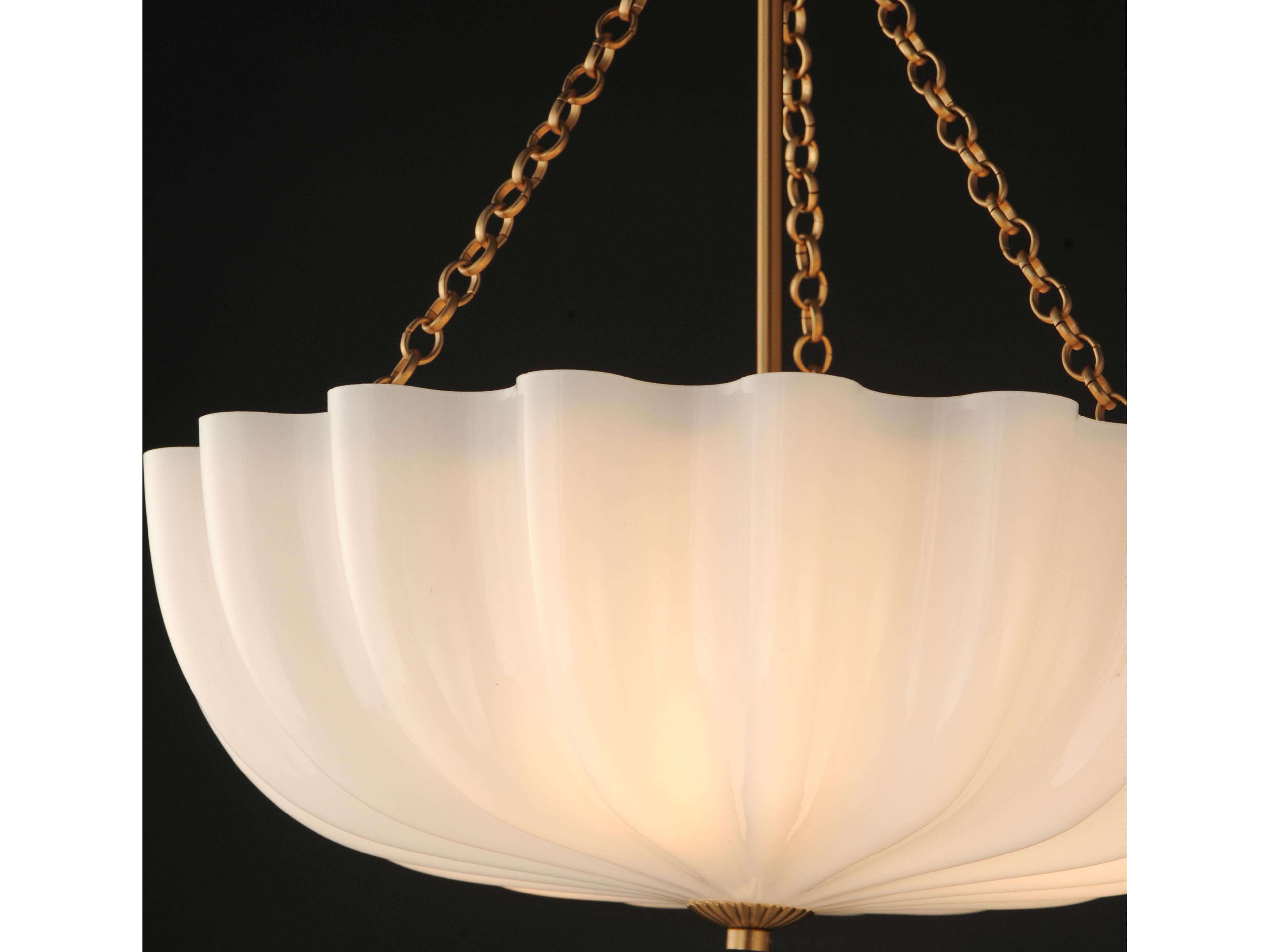 Maxim Lighting Bundt 3-Light White Natural Aged Brass Bowl Pendant