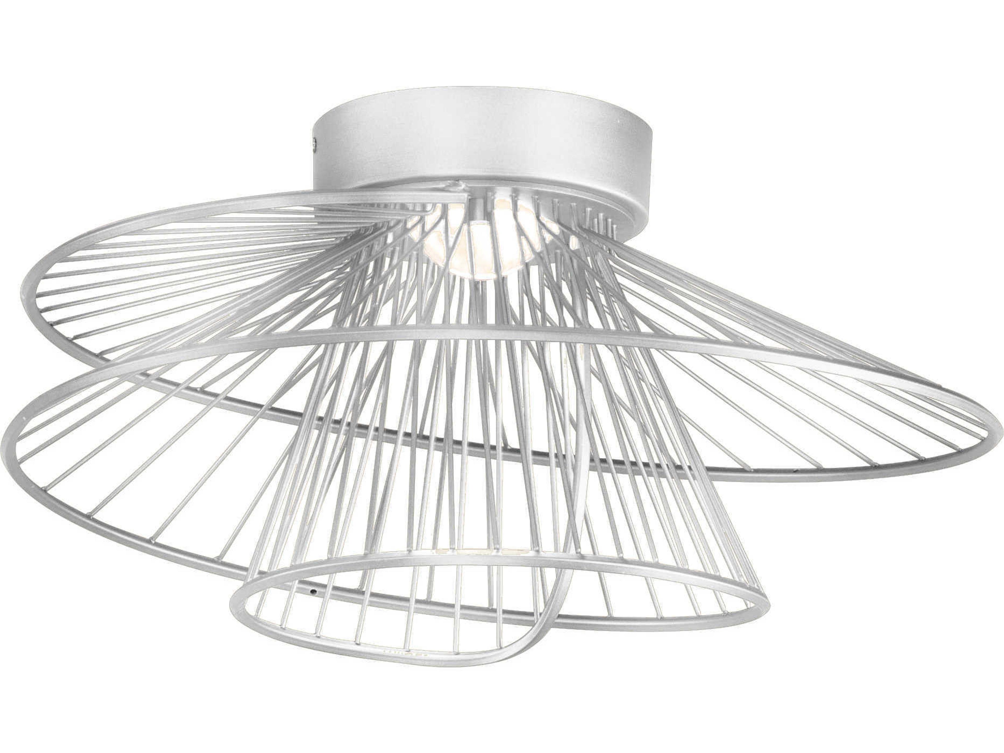 Zeta 1-Light Matte White LED Geometric Linear Flush Mount