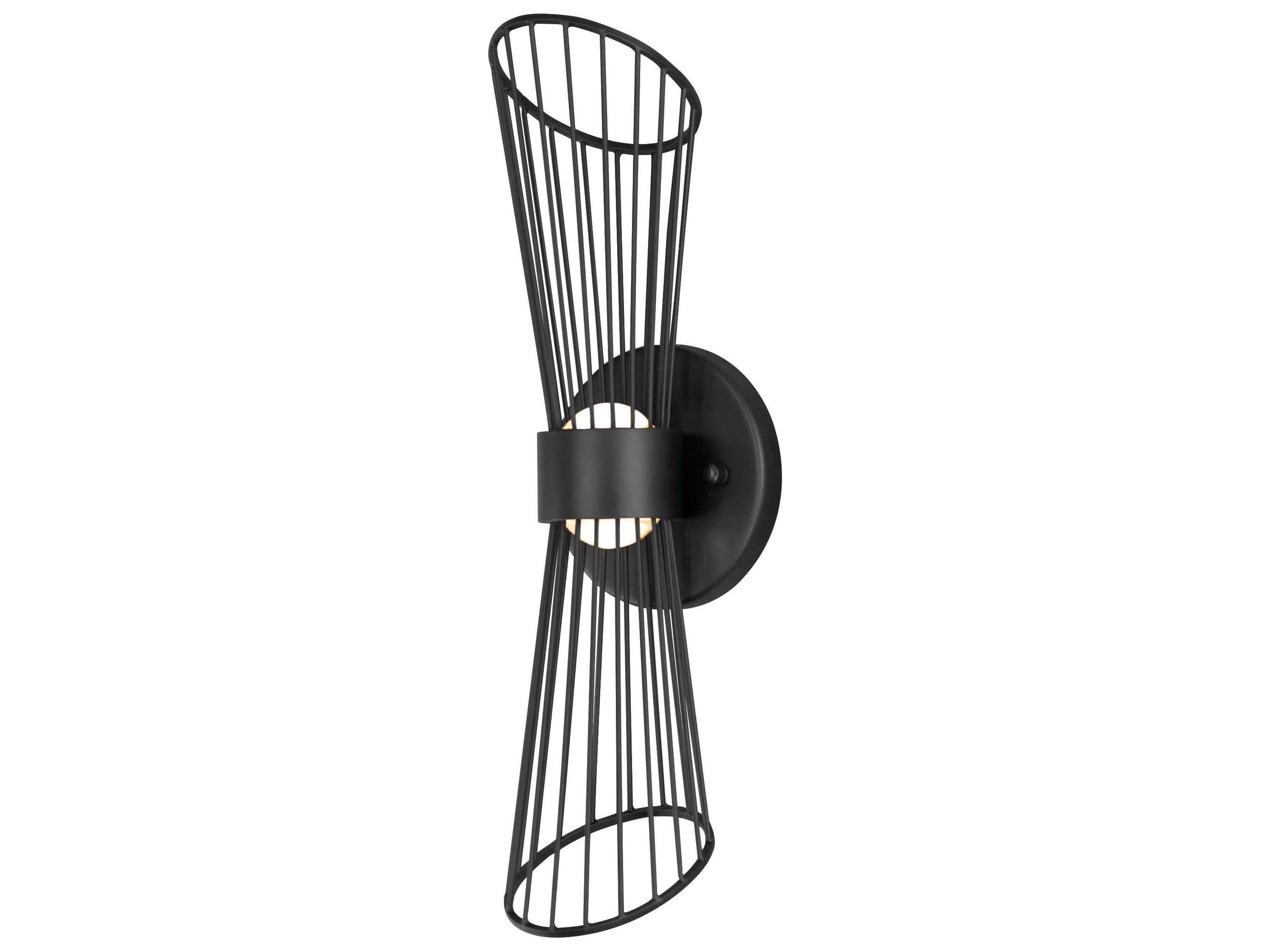 Zeta 2-Light Black LED Wall Sconce