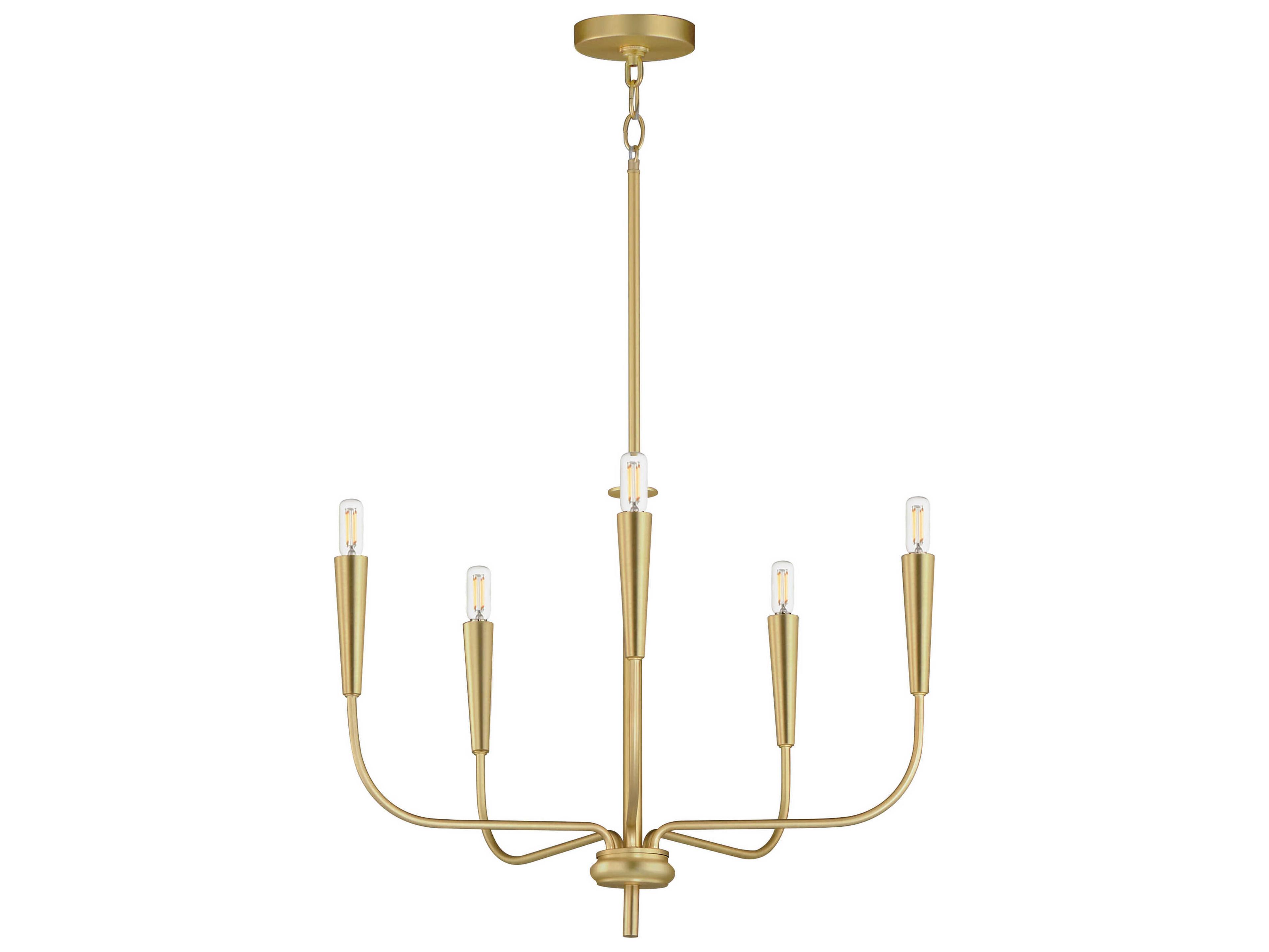 Vela 5-Light Satin Brass Candelabra Chandelier