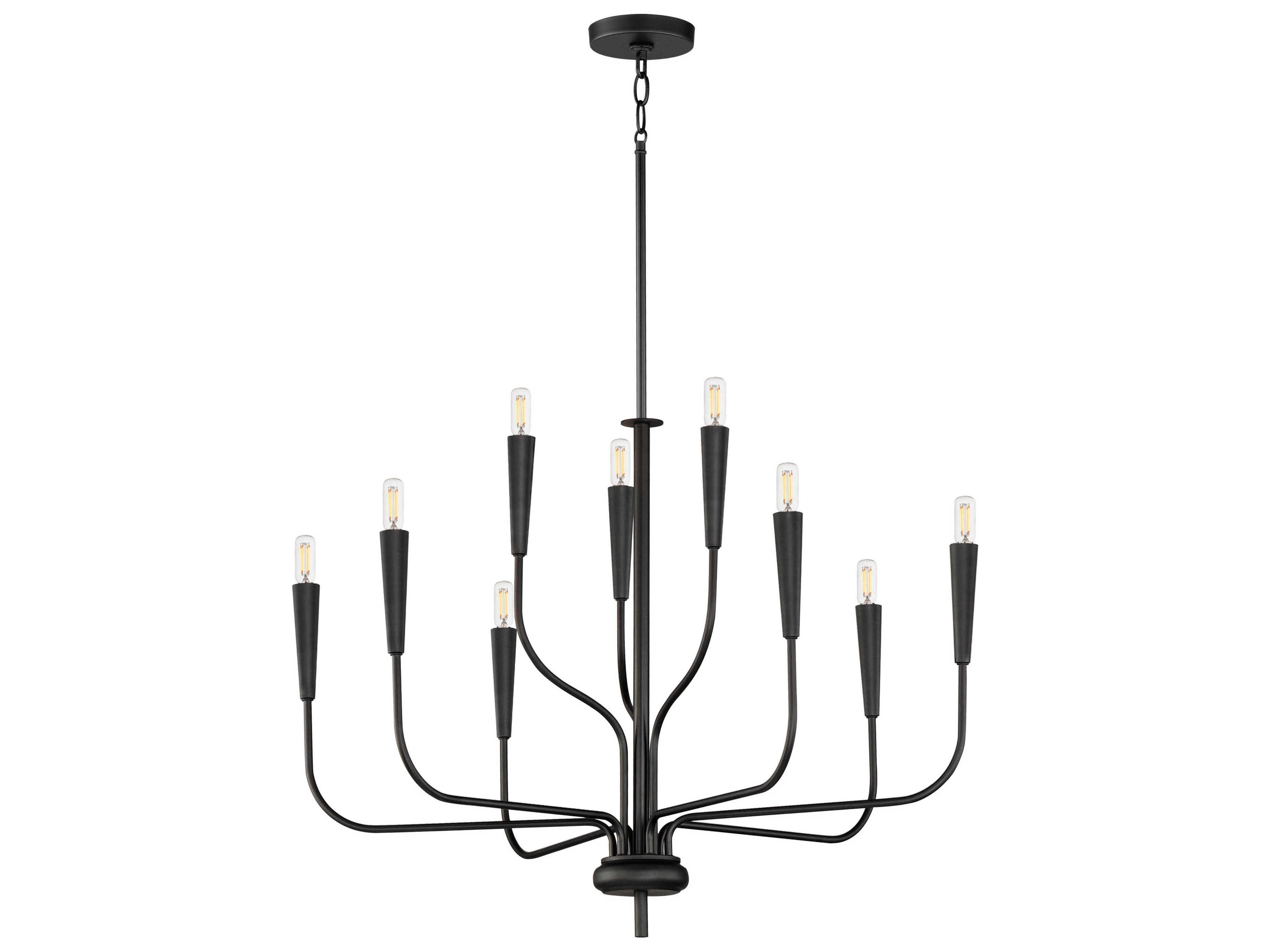 Vela 9-Light Black Candelabra Chandelier