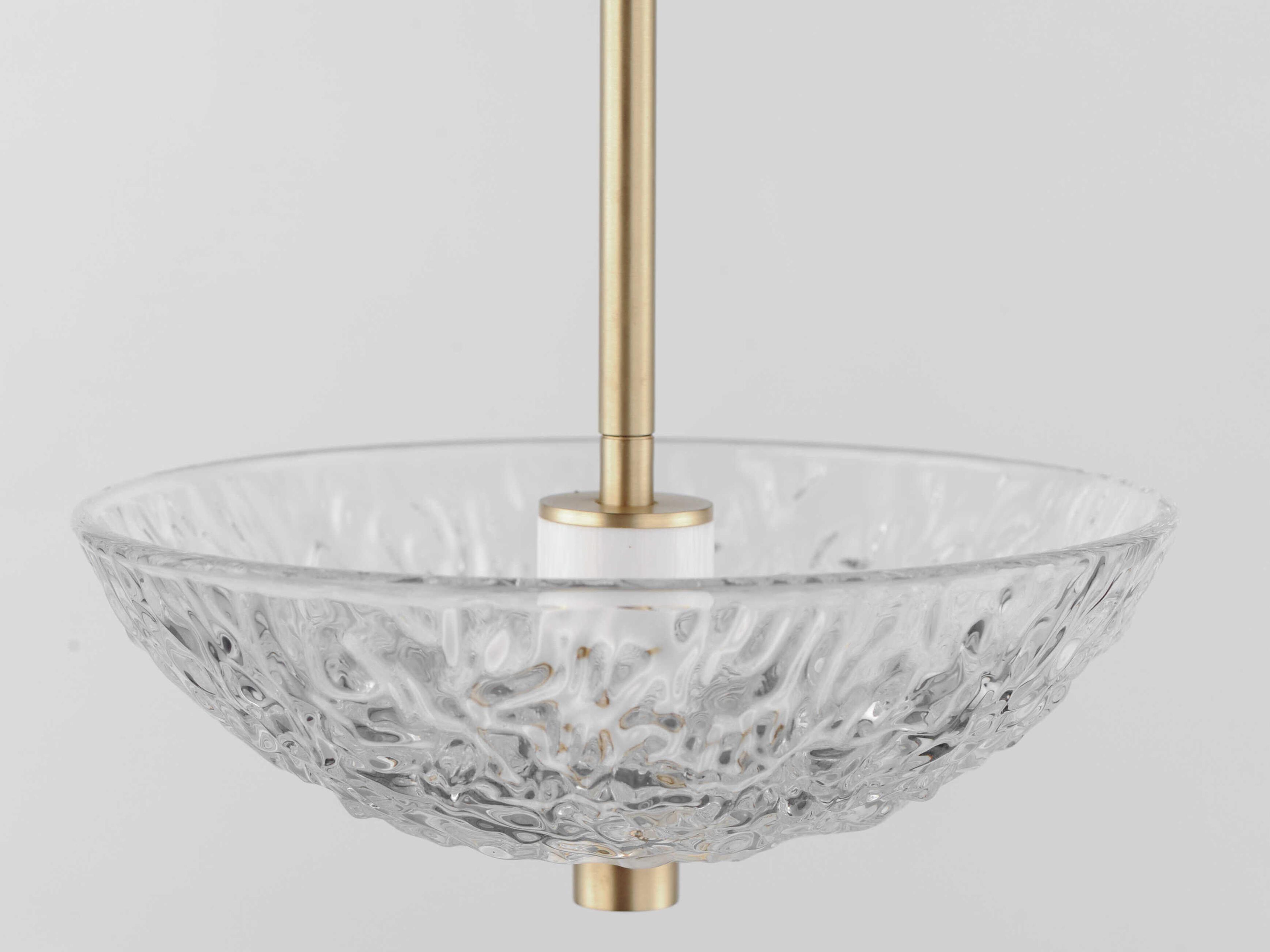Maxim Lighting Metropolis 1-Light Satin Brass Glass LED Bowl Mini Pendant