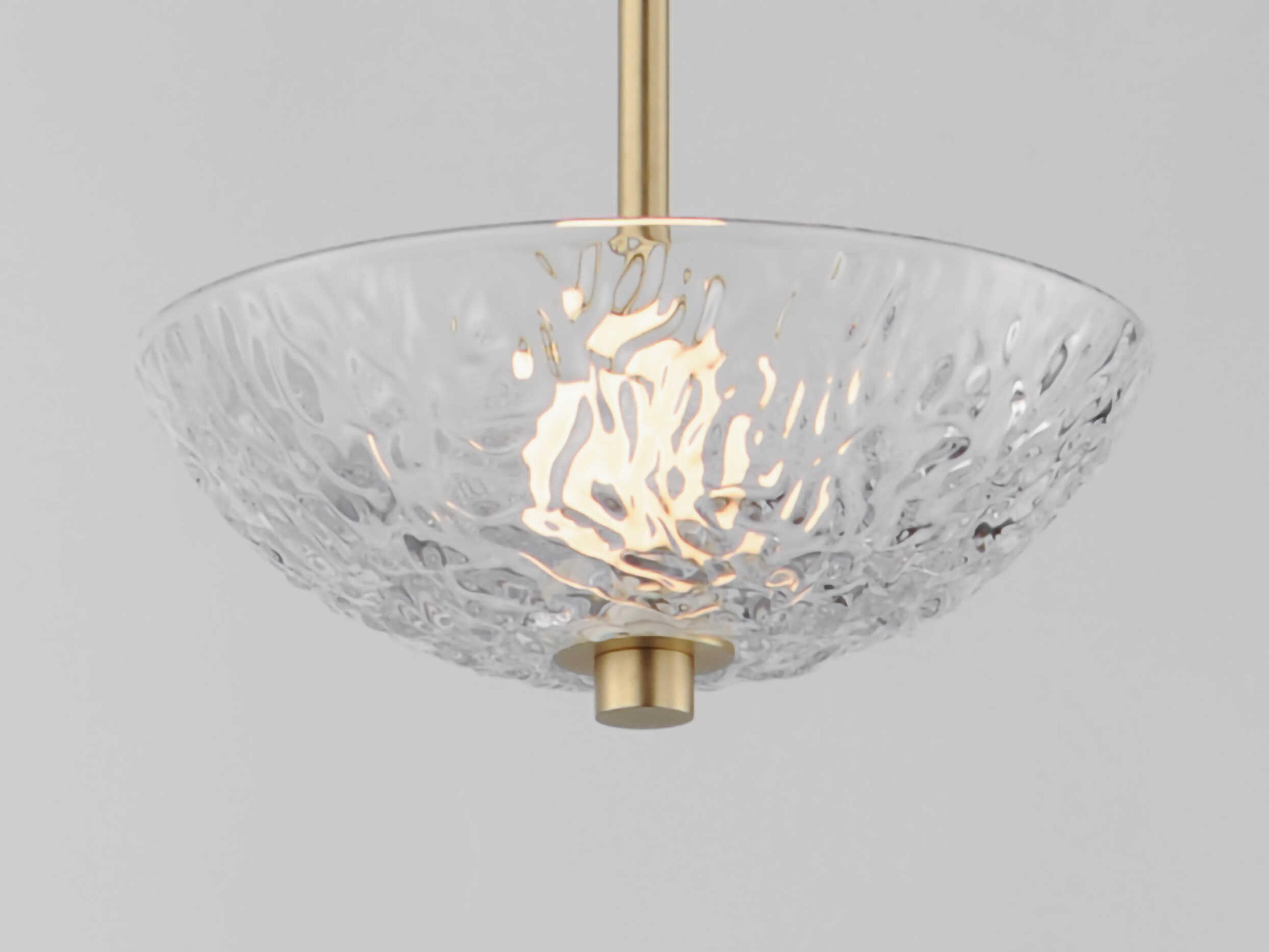Maxim Lighting Metropolis 1-Light Satin Brass Glass LED Bowl Mini Pendant