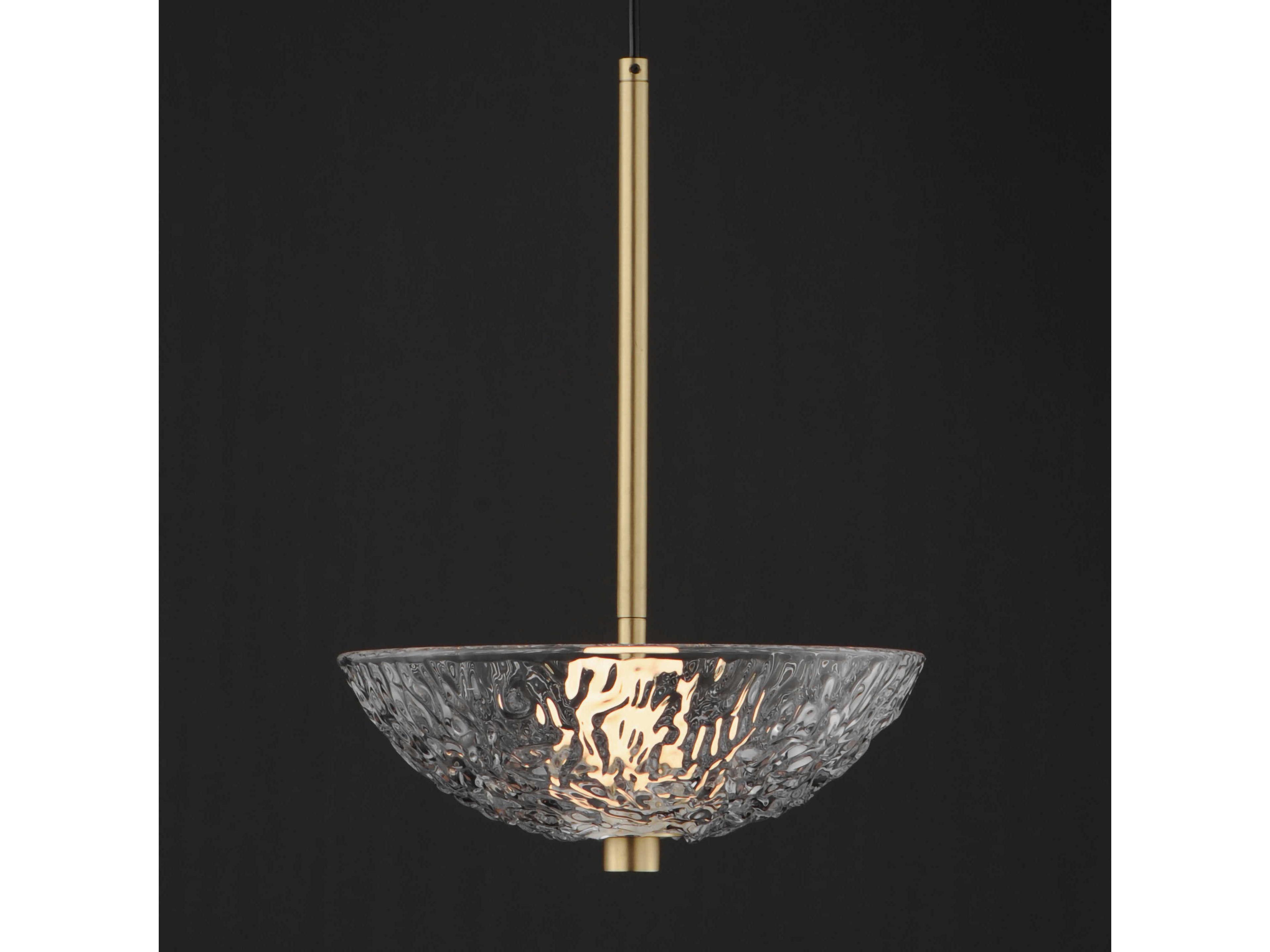 Maxim Lighting Metropolis 1-Light Satin Brass Glass LED Bowl Mini Pendant