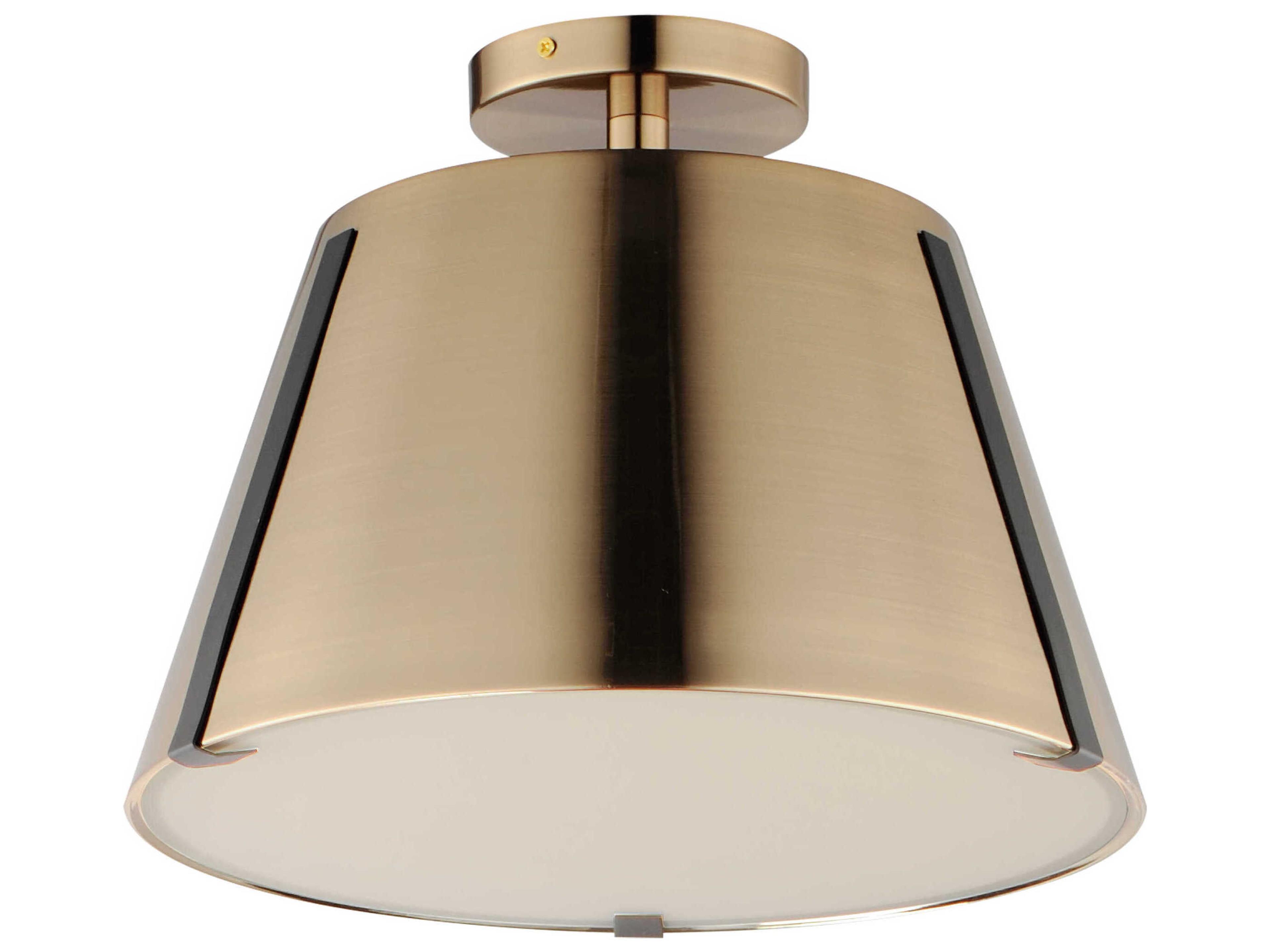 Carlo 1-Light Dark Bronze Heritage Brass LED Semi Flush Mount