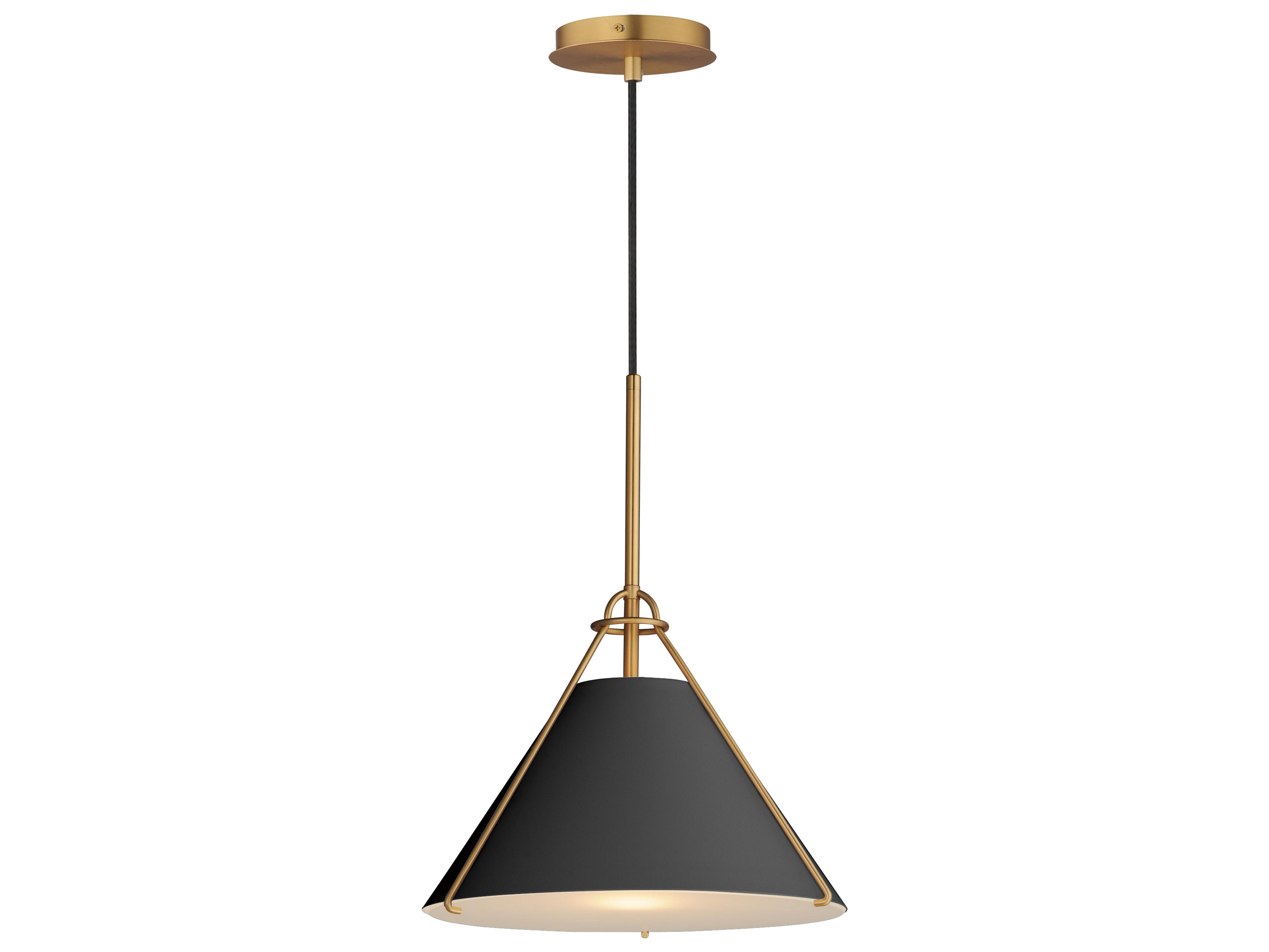 Lucas 1-Light Black Natural Aged Brass Pendant
