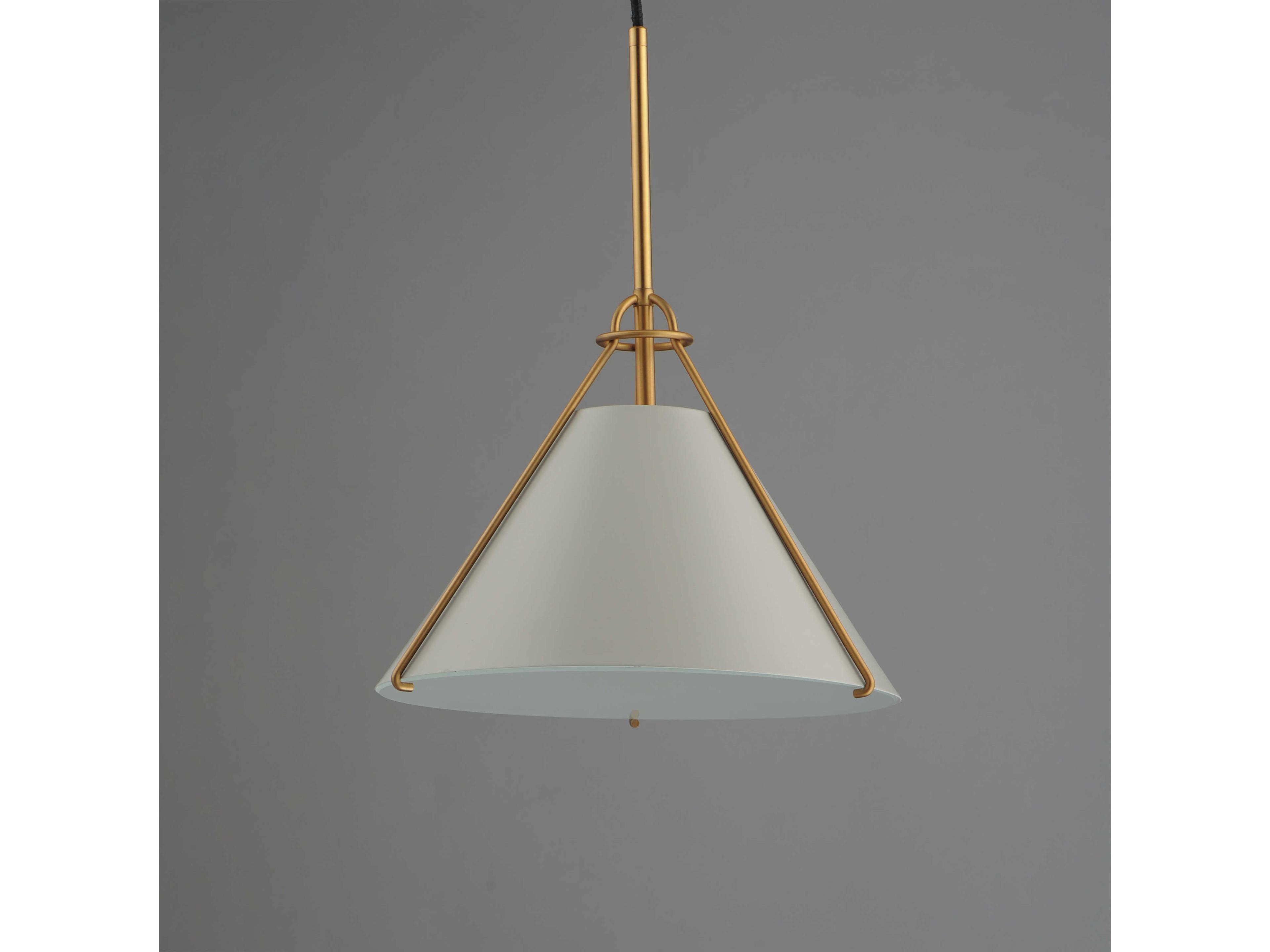 Maxim Lighting Lucas 1-Light Light French Gray Natural Aged Brass Pendant