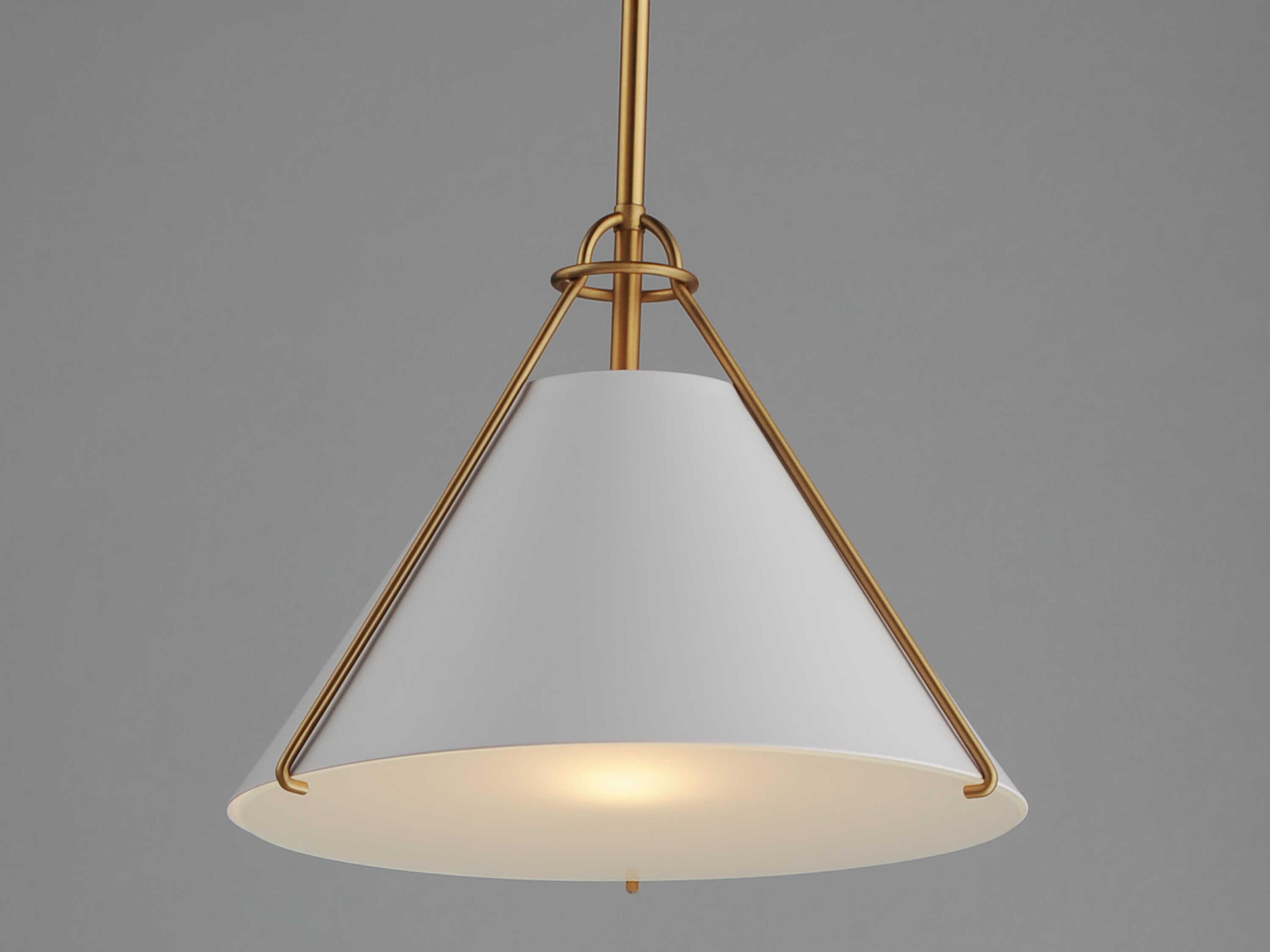 Maxim Lighting Lucas 1-Light White Natural Aged Brass Pendant