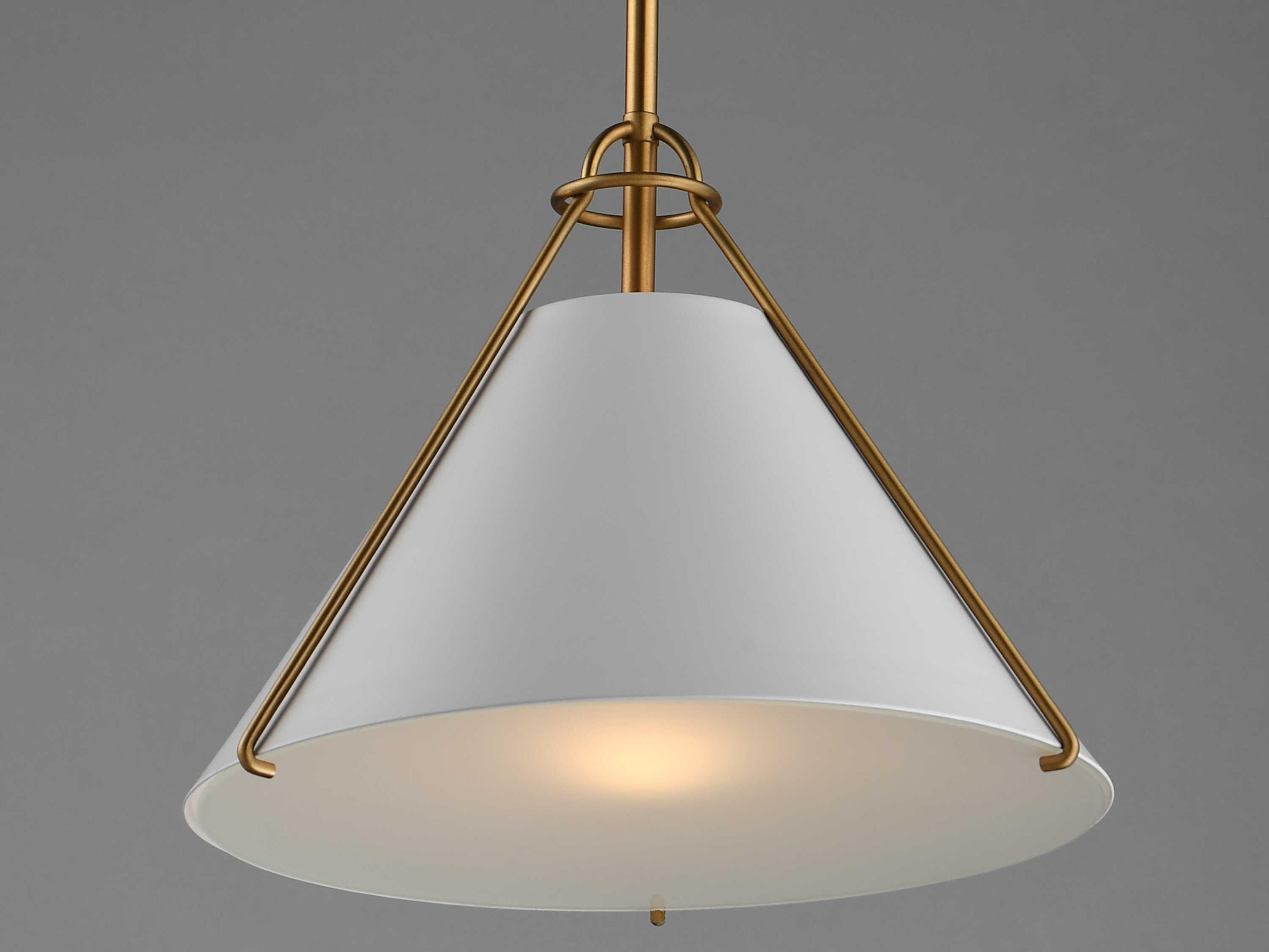 Maxim Lighting Lucas 1-Light White Natural Aged Brass Pendant