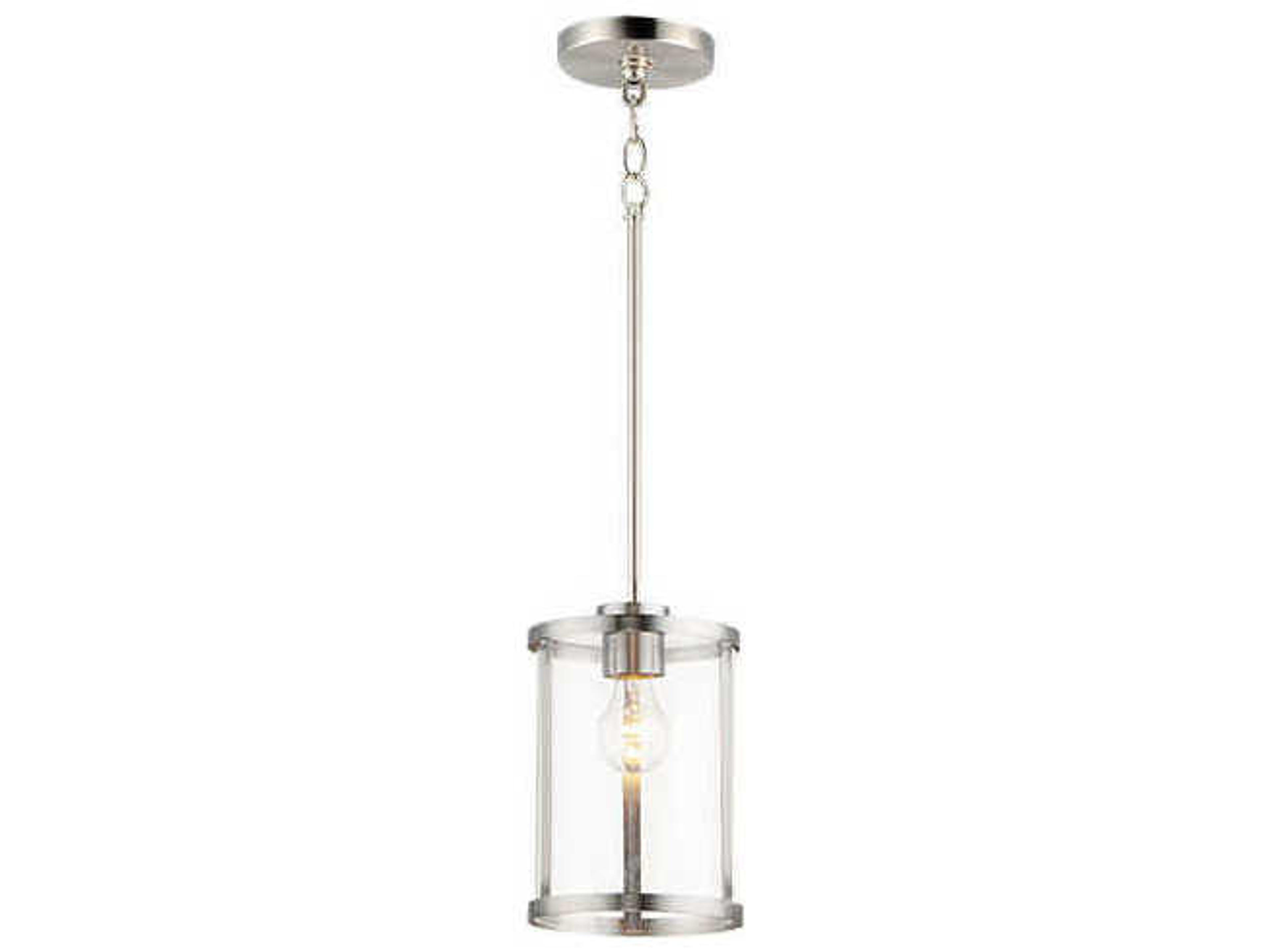 Sentinel 1-Light Satin Nickel Cylinder Mini Pendant