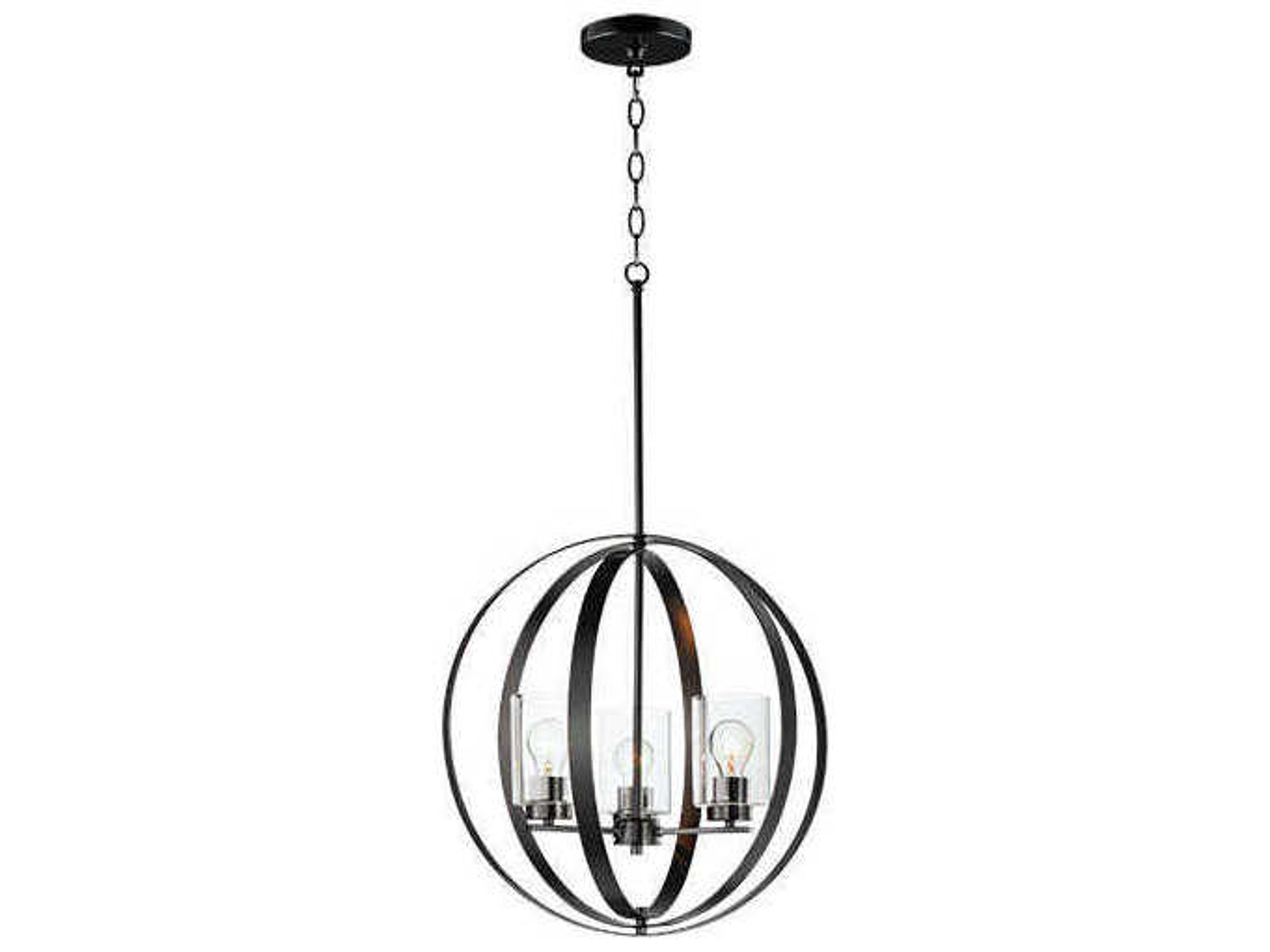 Sentinel 3-Light Black Globe Pendant