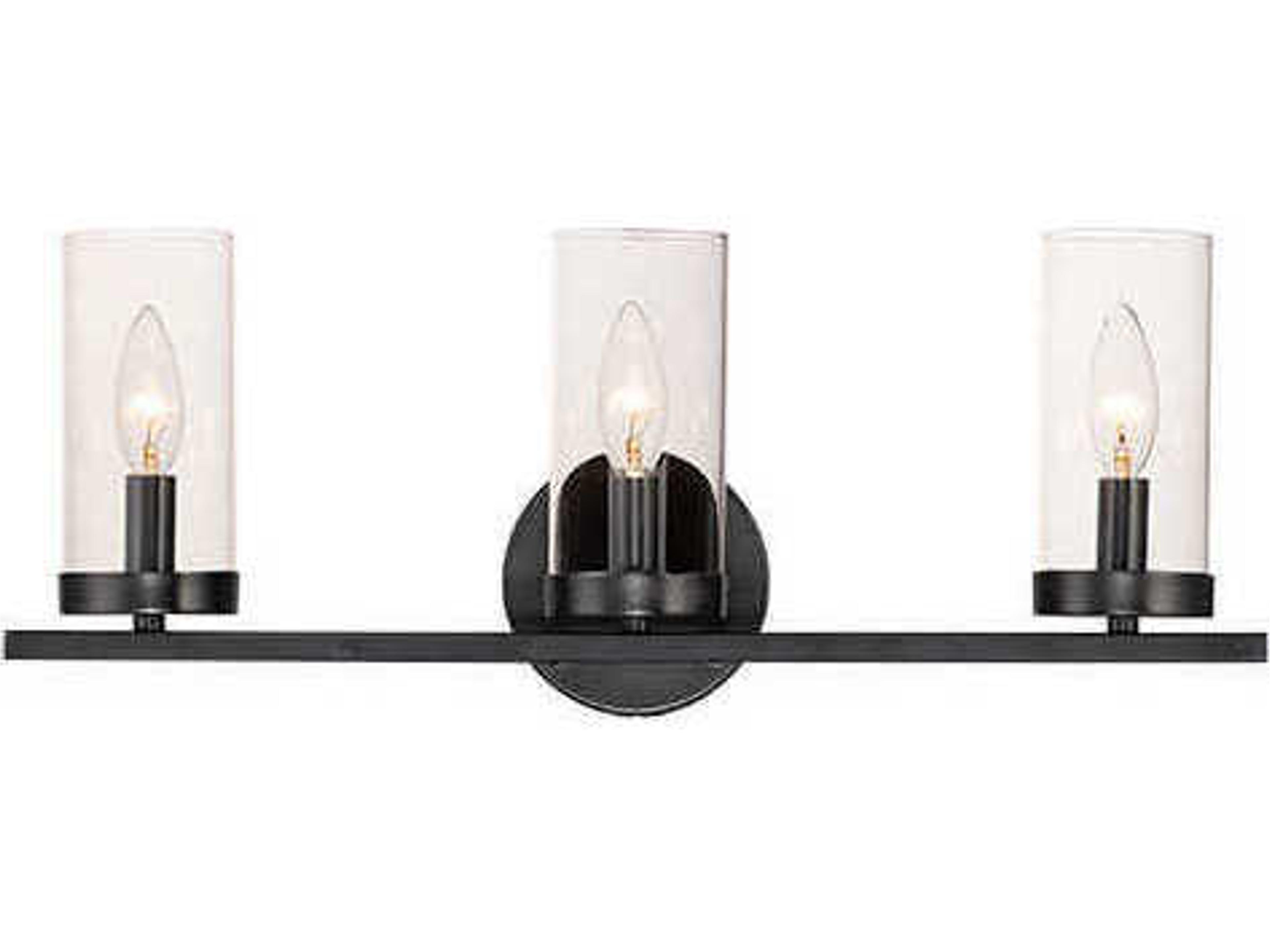 Sentinel 3-Light Black Vanity Light