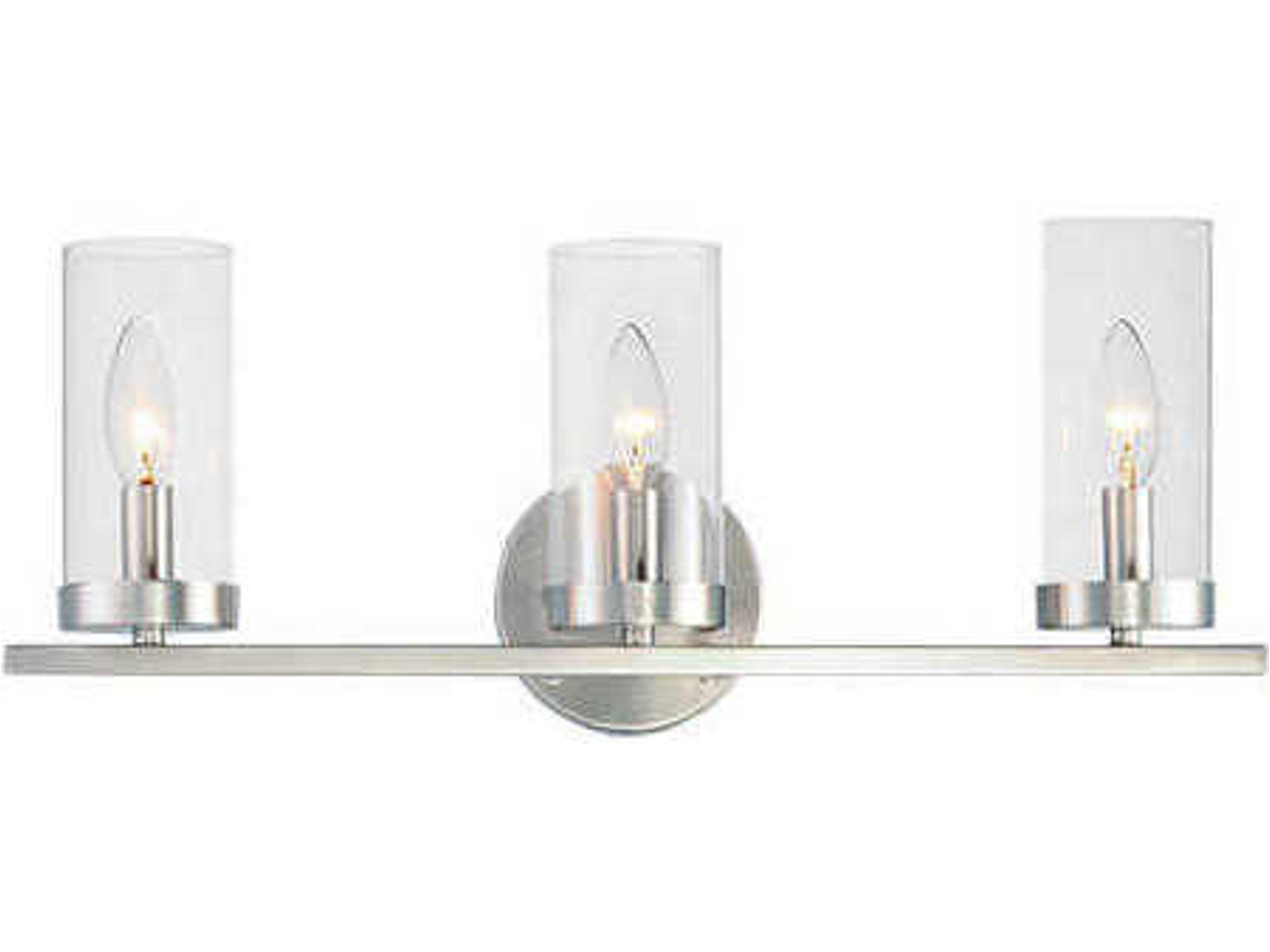 Sentinel 3-Light Satin Nickel Vanity Light