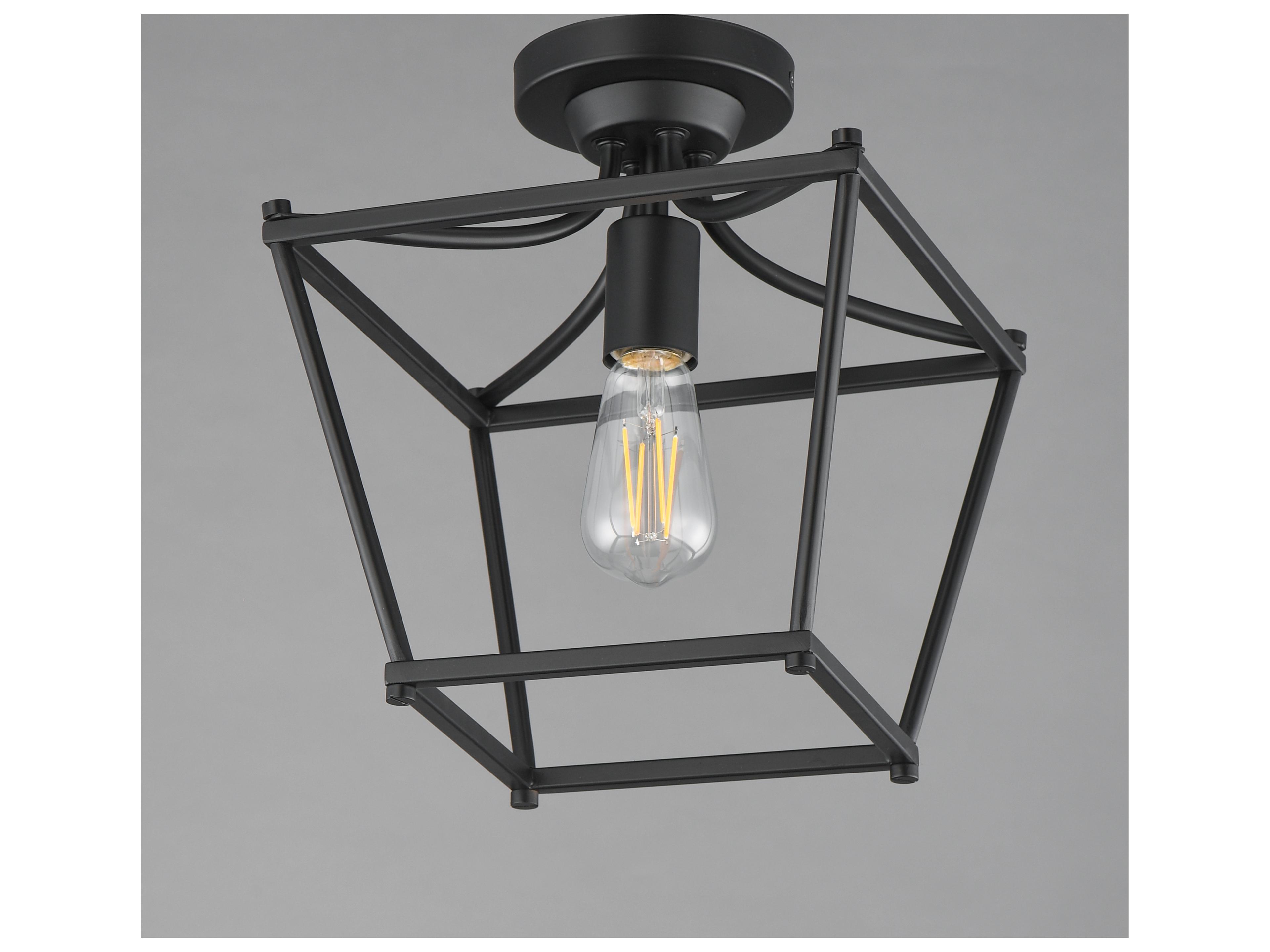 Maxim Lighting Clifton 1- Light Black Traditional Lantern Semi Flush Mount
