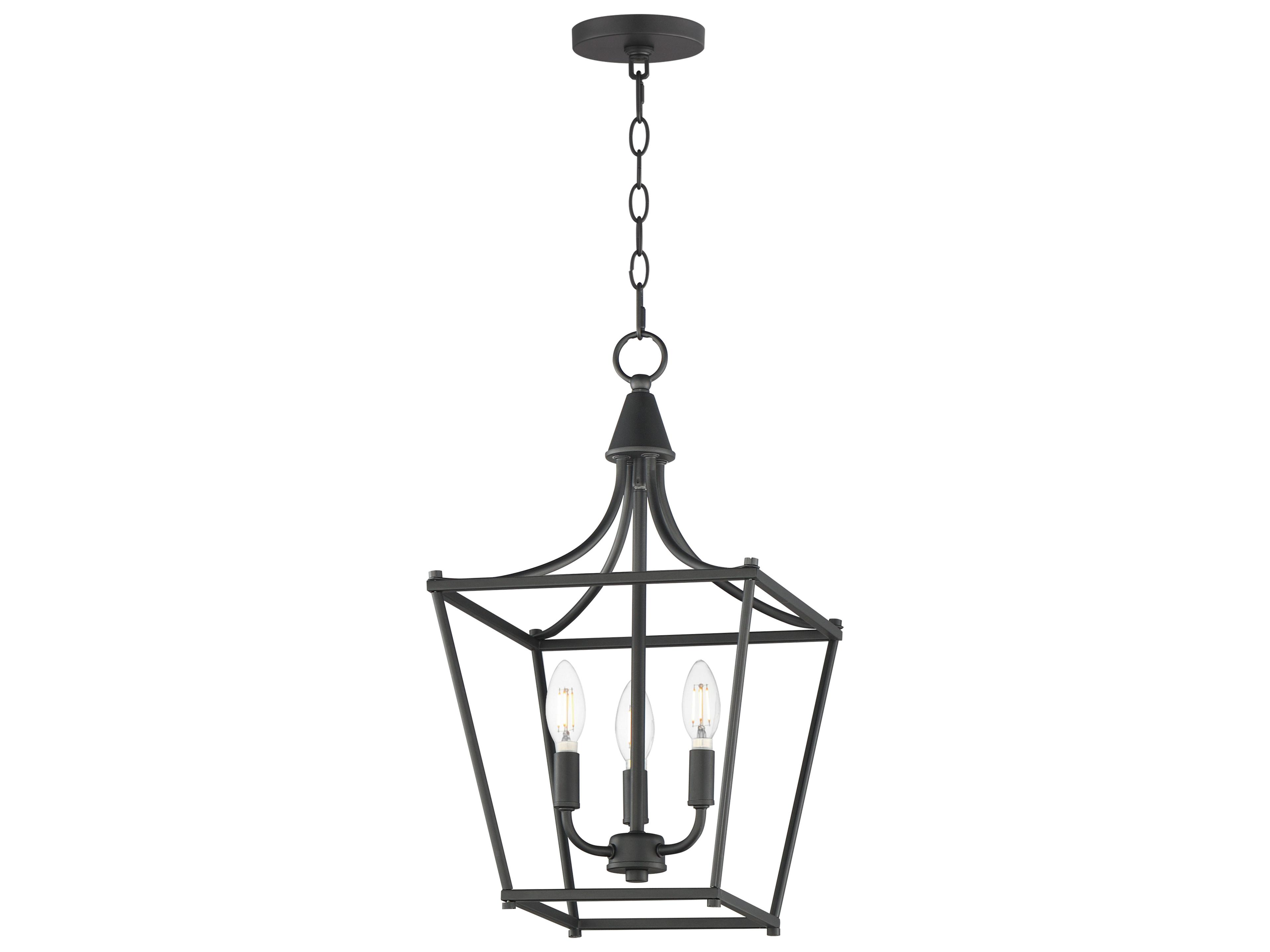 Clifton 3- Light Black Traditional Lantern Pendant