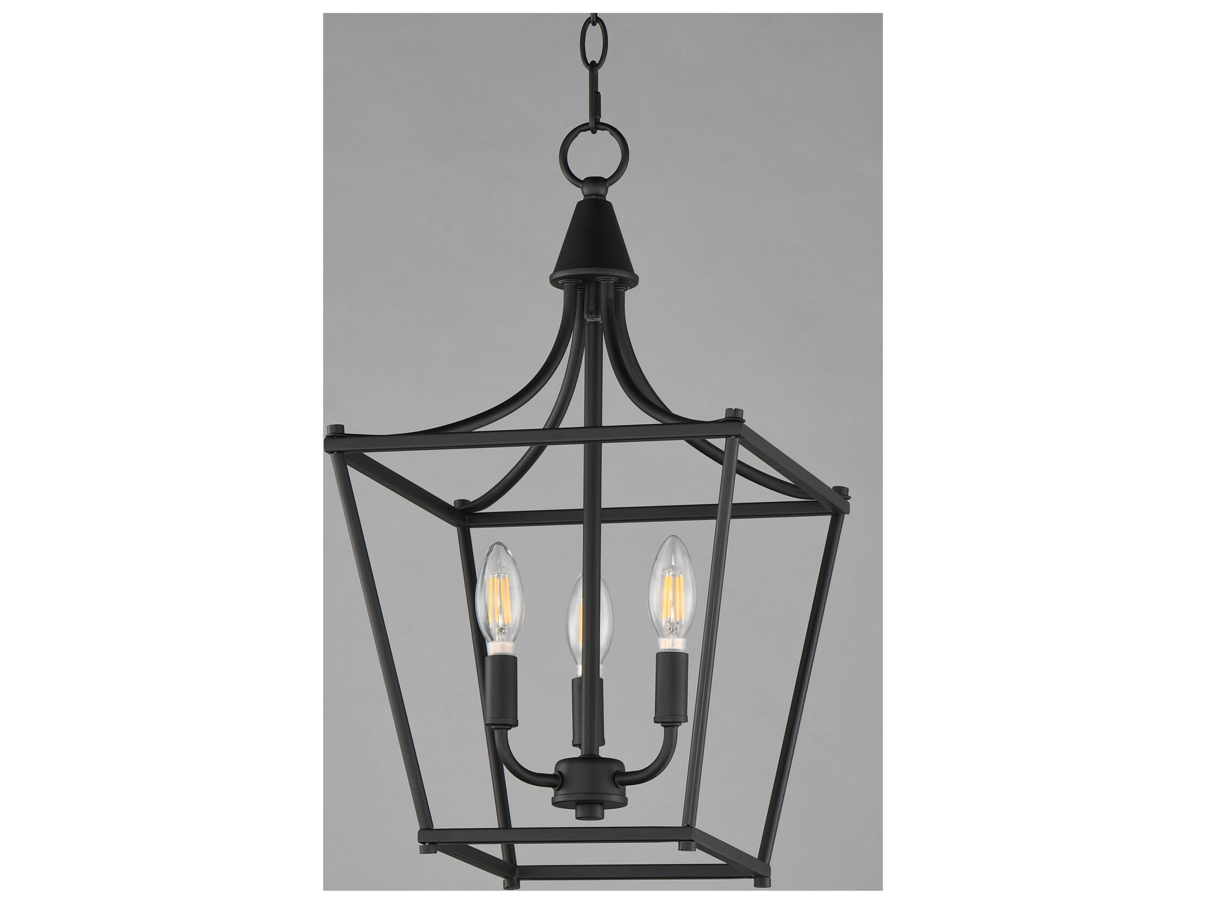 Maxim Lighting Clifton 3- Light Black Traditional Lantern Pendant