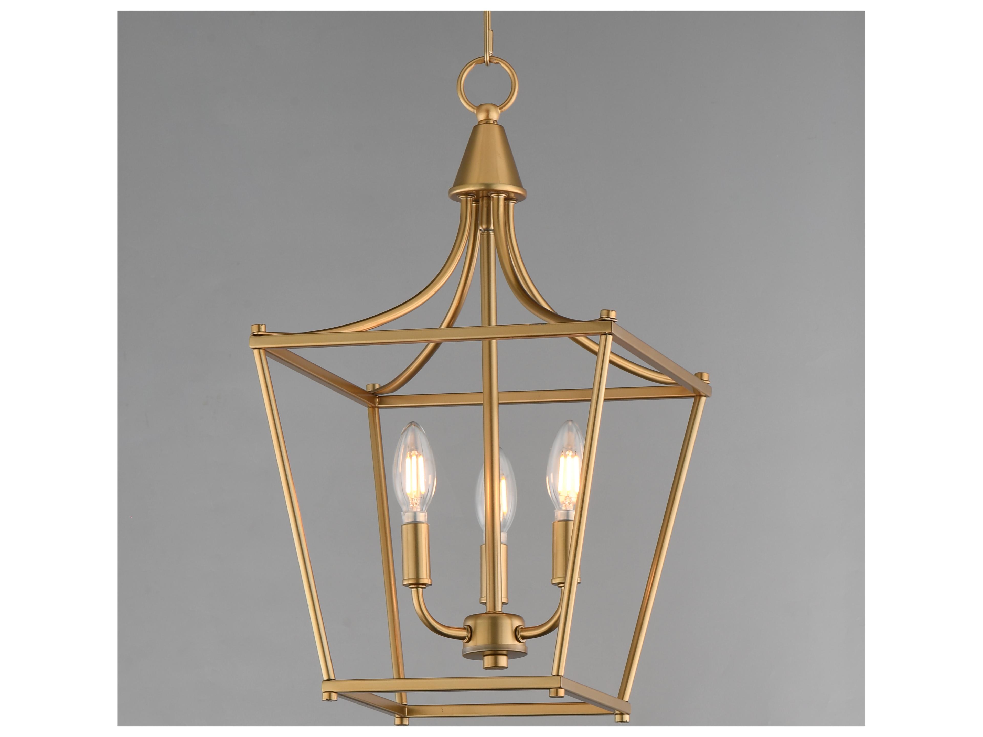 Maxim Lighting Clifton 3- Light Natural Aged Brass Traditional Lantern Pendant