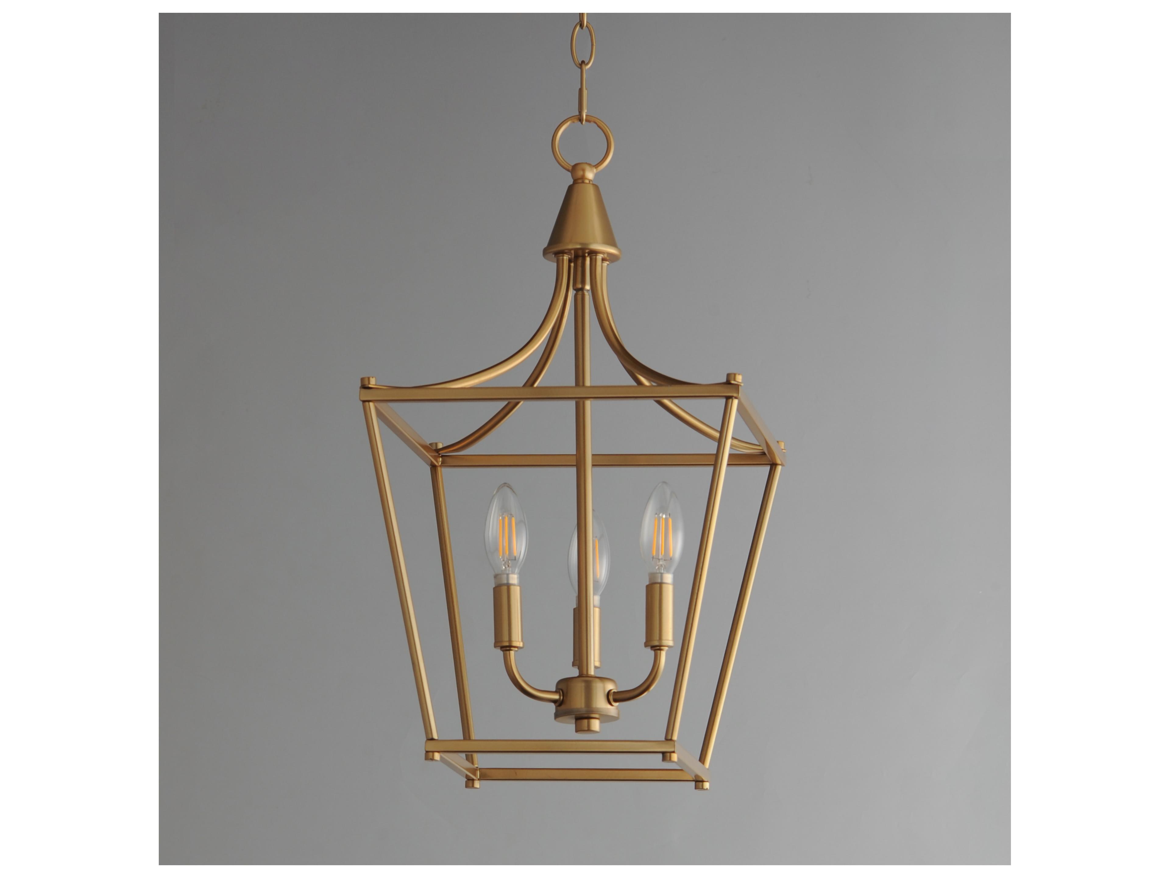 Maxim Lighting Clifton 3- Light Natural Aged Brass Traditional Lantern Pendant