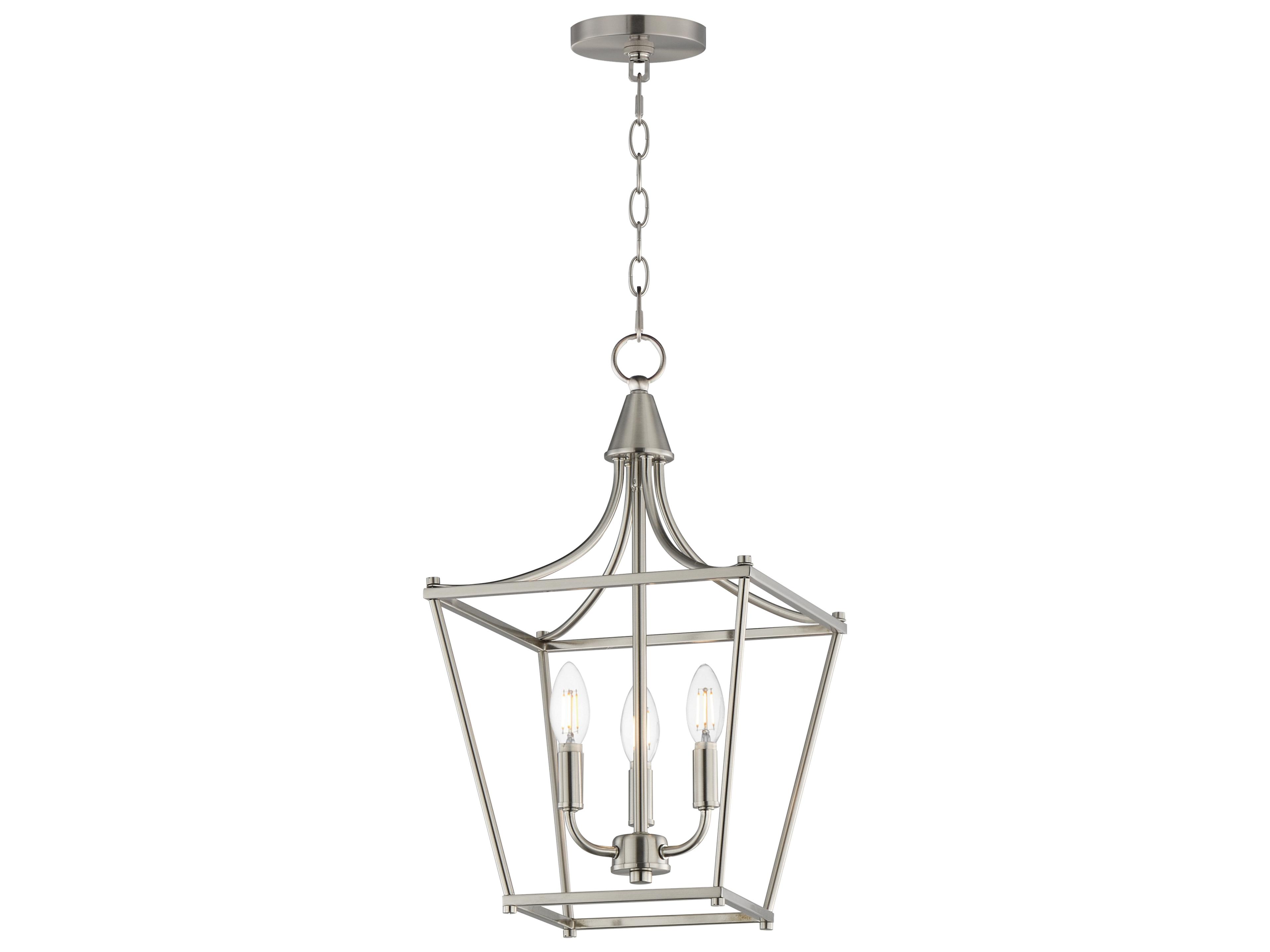 Clifton 3- Light Satin Nickel Traditional Lantern Pendant