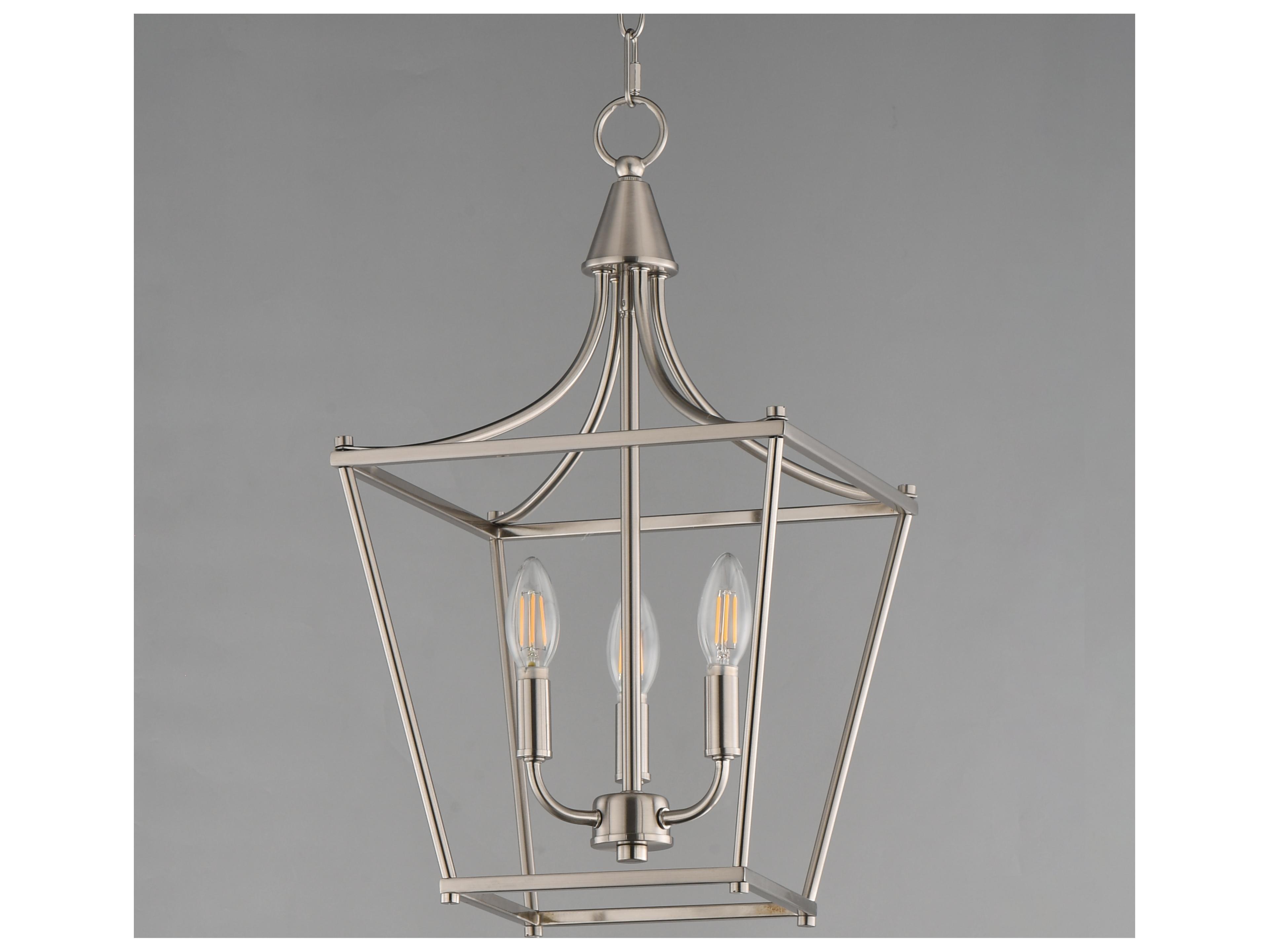 Maxim Lighting Clifton 3- Light Satin Nickel Traditional Lantern Pendant