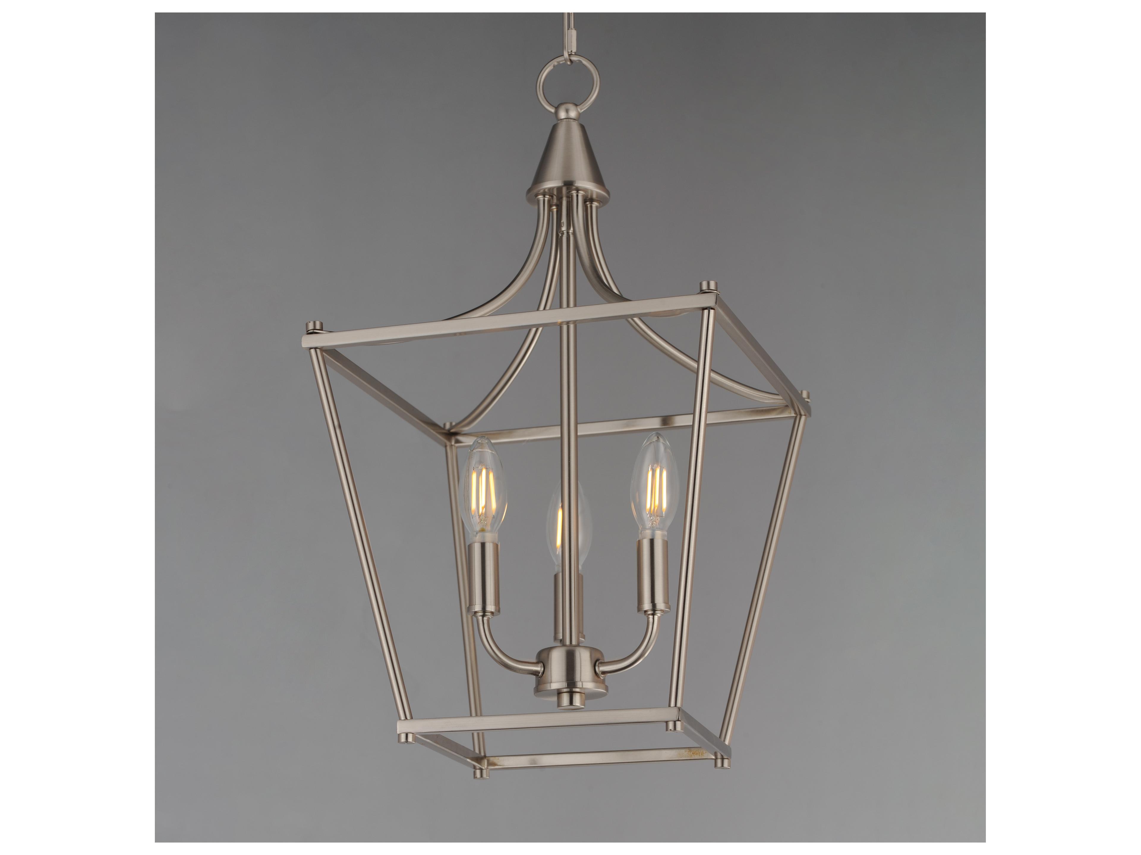 Maxim Lighting Clifton 3- Light Satin Nickel Traditional Lantern Pendant