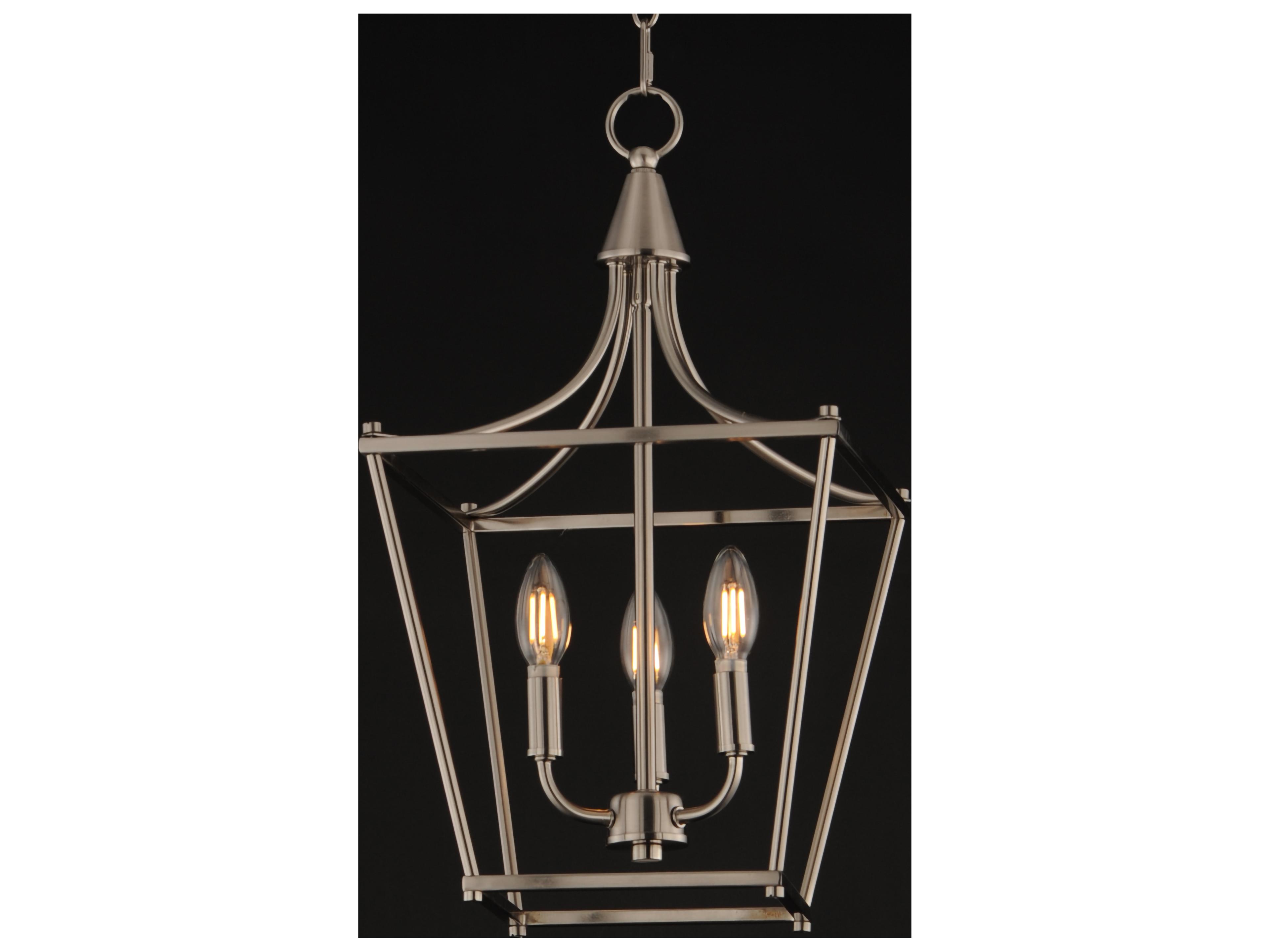 Maxim Lighting Clifton 3- Light Satin Nickel Traditional Lantern Pendant