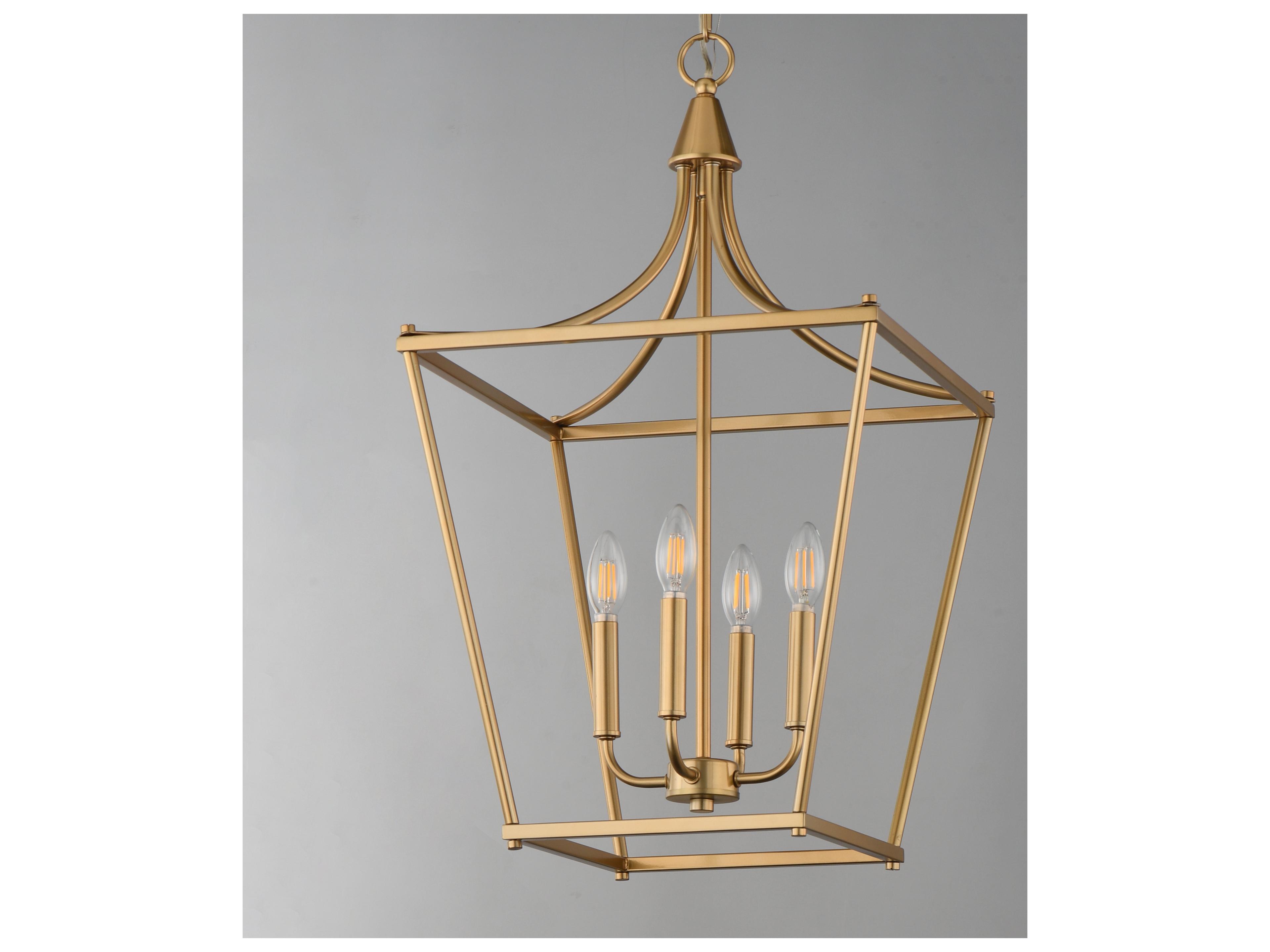 Maxim Lighting Clifton 4- Light Natural Aged Brass Traditional Lantern Pendant