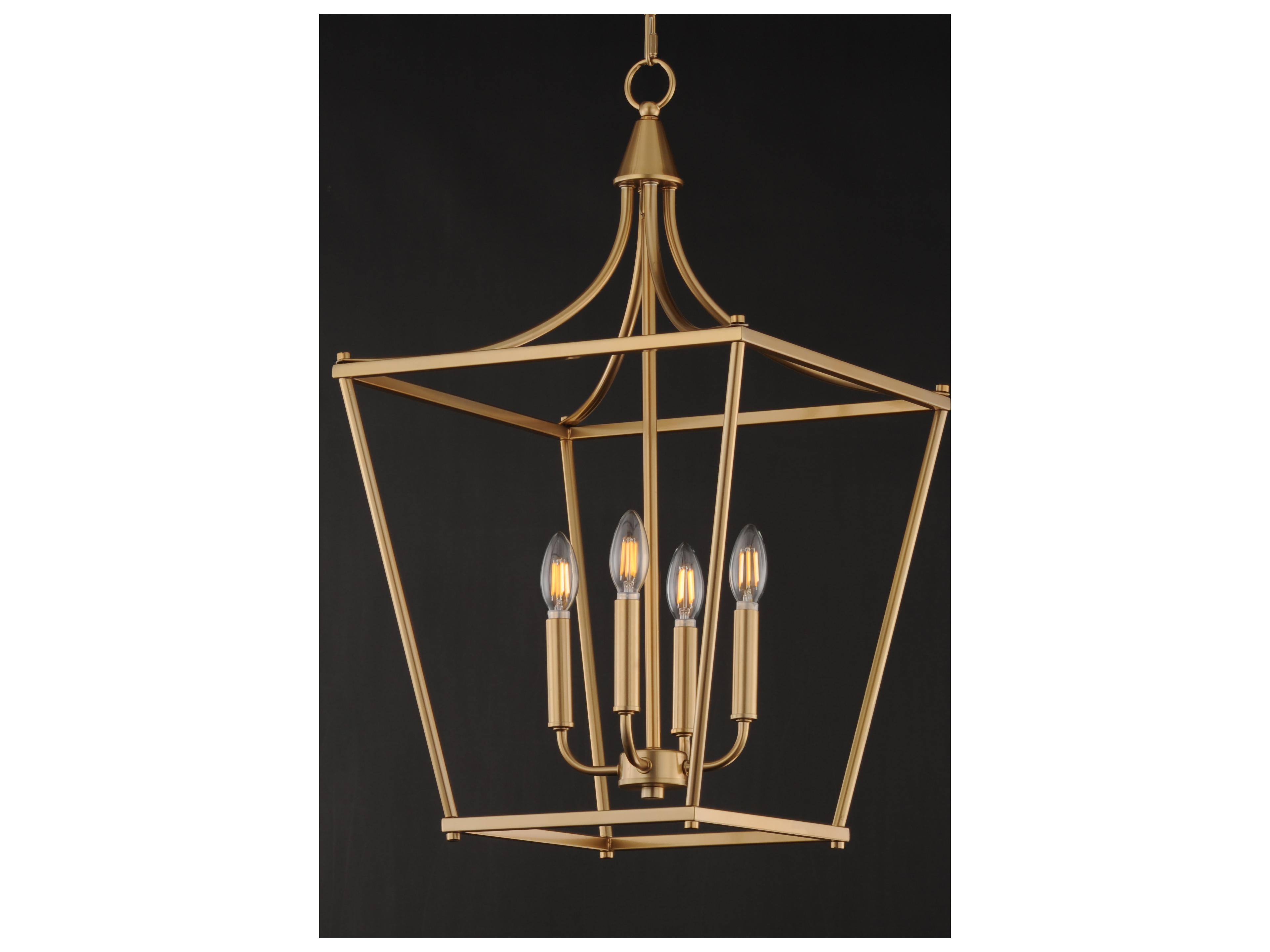 Maxim Lighting Clifton 4- Light Natural Aged Brass Traditional Lantern Pendant