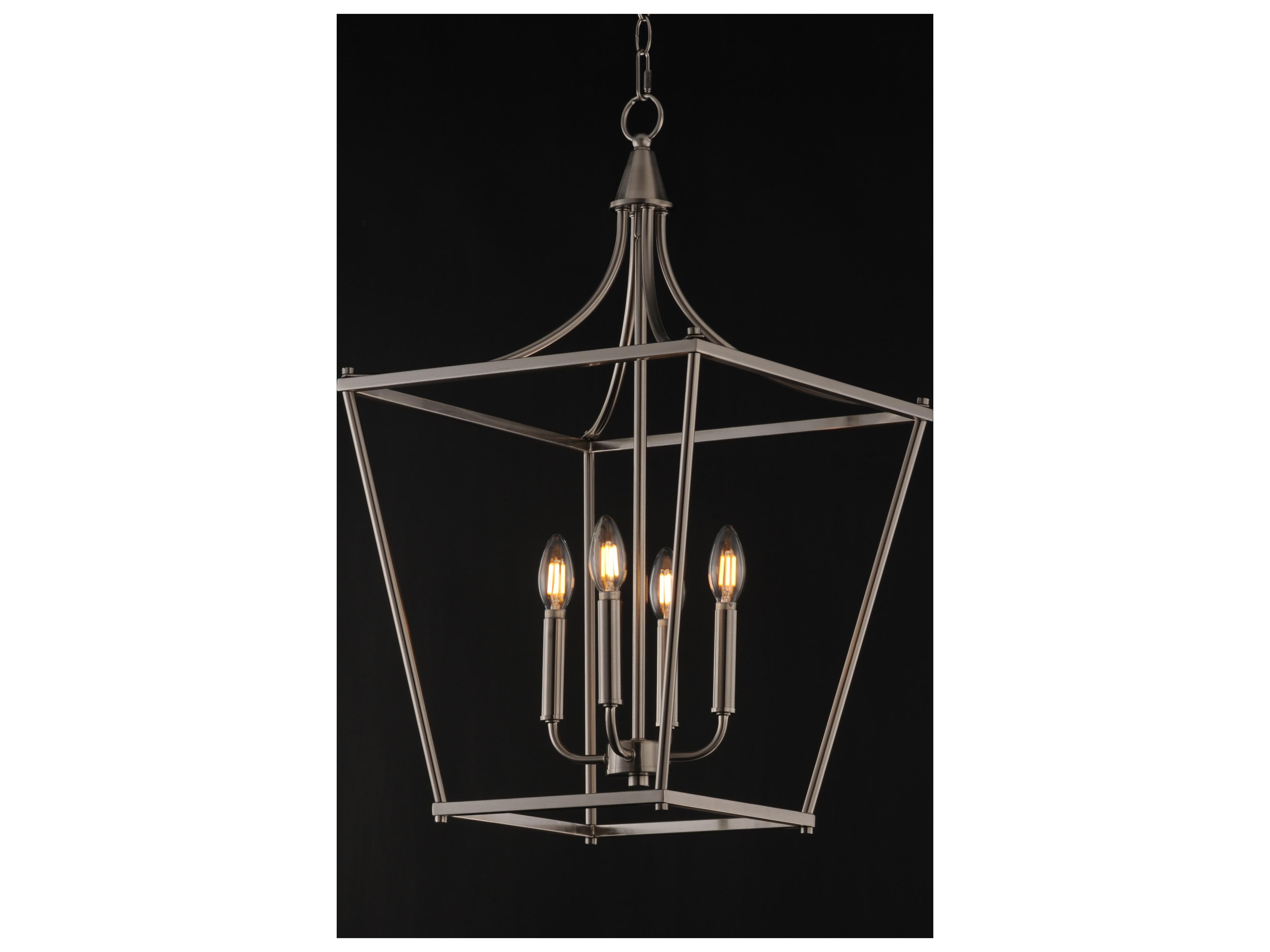 Maxim Lighting Clifton 4- Light Satin Nickel Traditional Lantern Pendant