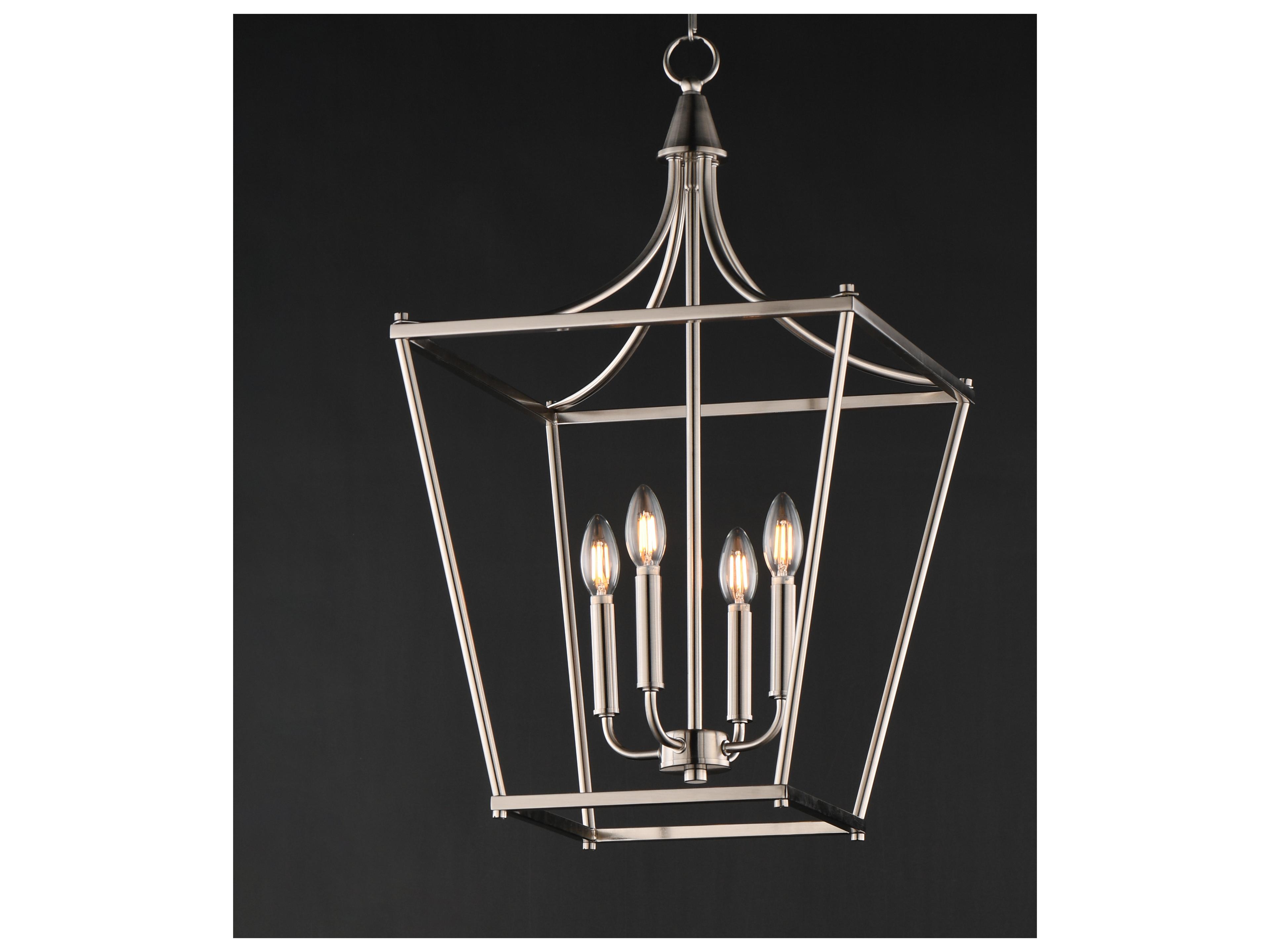 Maxim Lighting Clifton 4- Light Satin Nickel Traditional Lantern Pendant