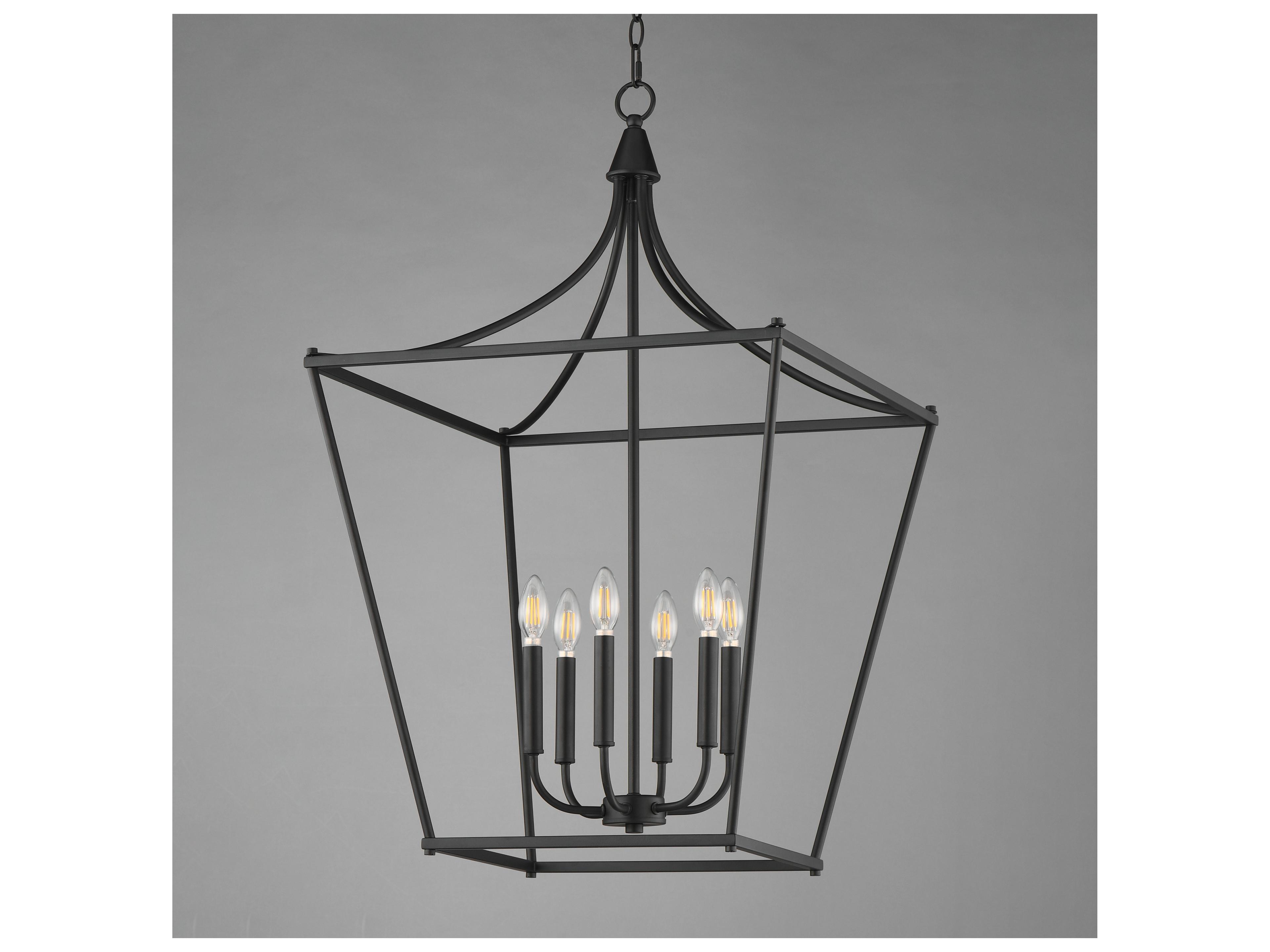 Maxim Lighting Clifton 6- Light Black Traditional Lantern Pendant