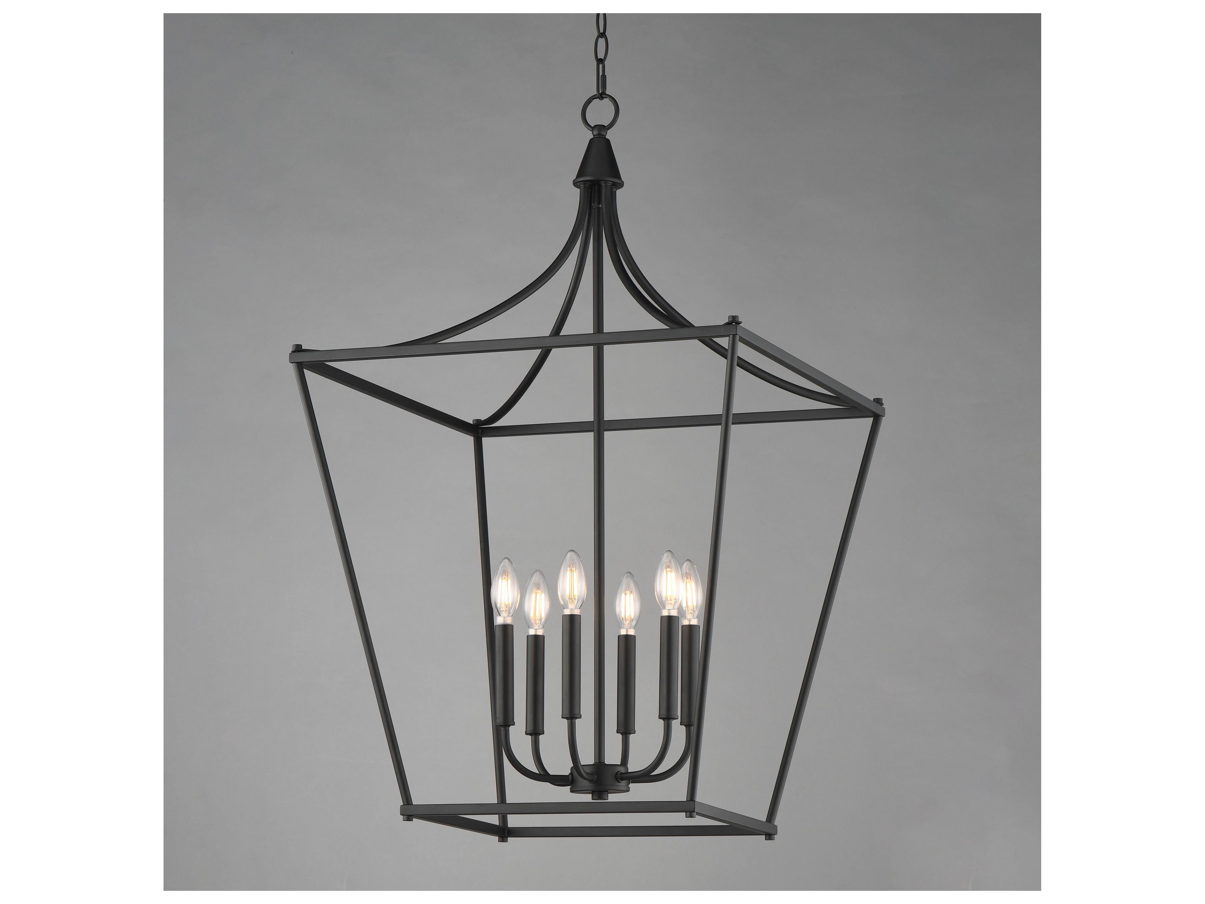Maxim Lighting Clifton 6- Light Black Traditional Lantern Pendant