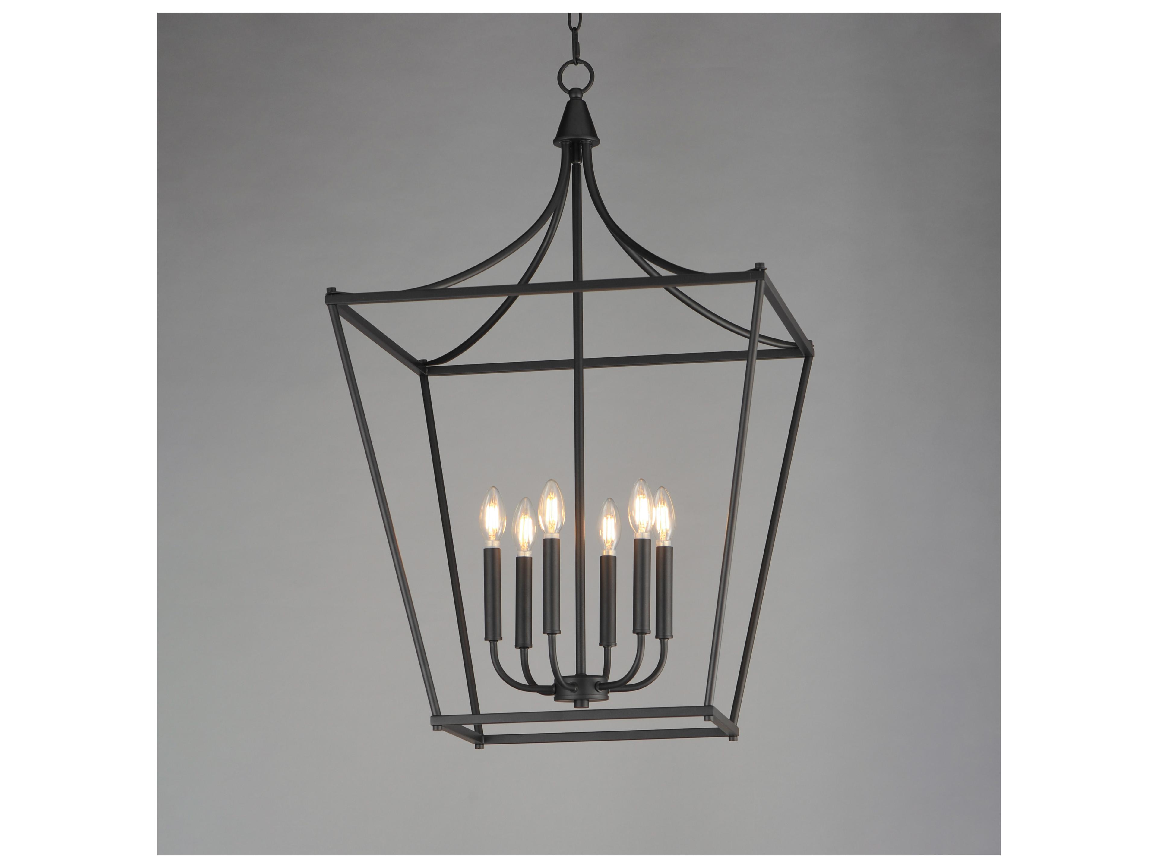 Maxim Lighting Clifton 6- Light Black Traditional Lantern Pendant