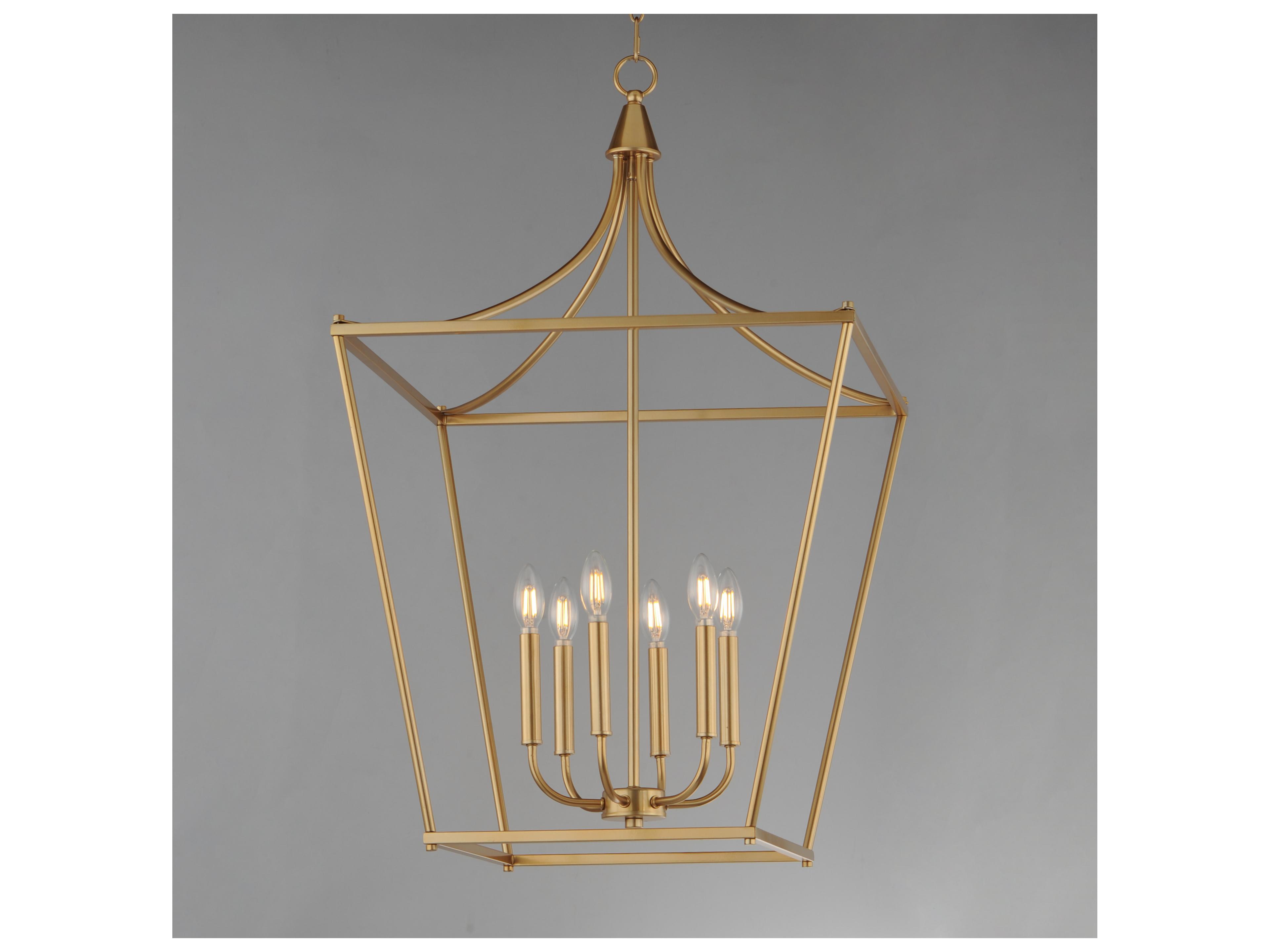 Maxim Lighting Clifton 6- Light Natural Aged Brass Traditional Lantern Pendant