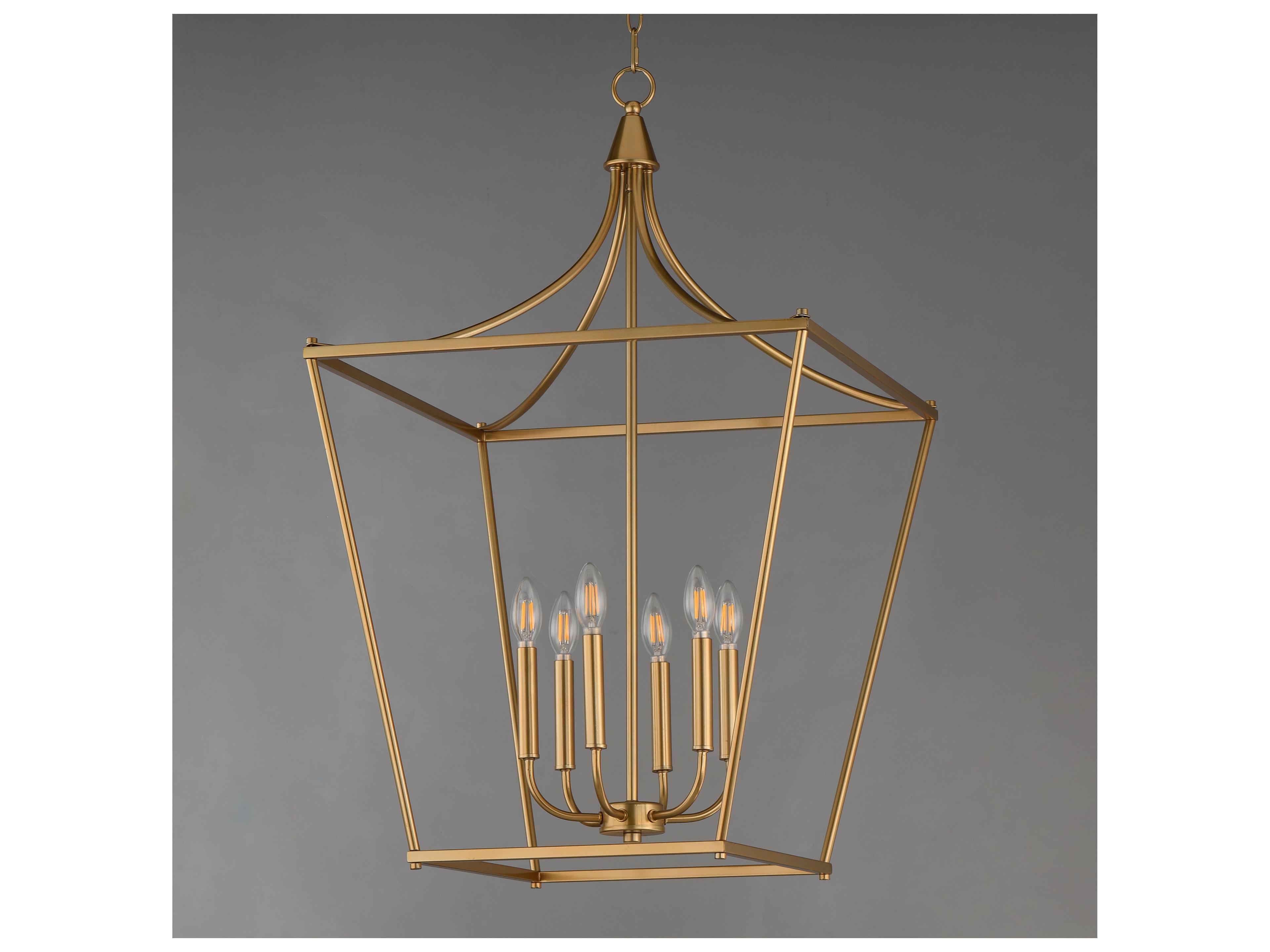 Maxim Lighting Clifton 6- Light Natural Aged Brass Traditional Lantern Pendant
