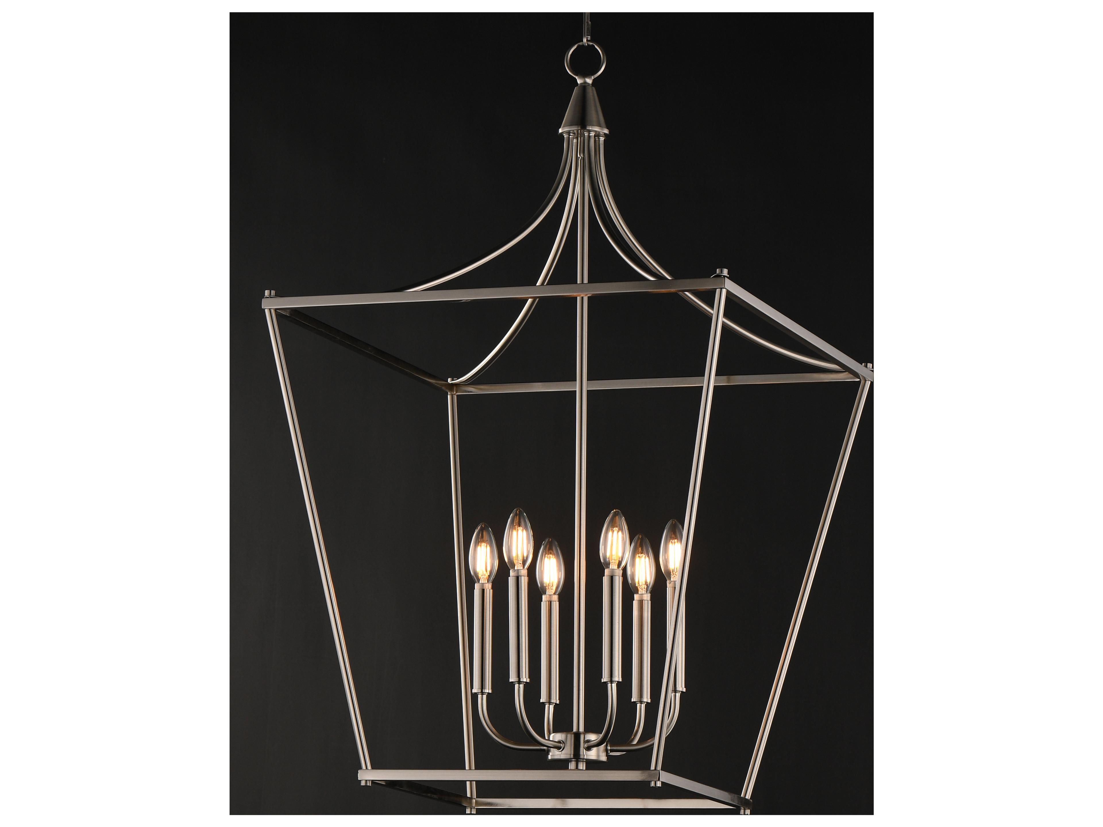Maxim Lighting Clifton 6- Light Satin Nickel Traditional Lantern Pendant