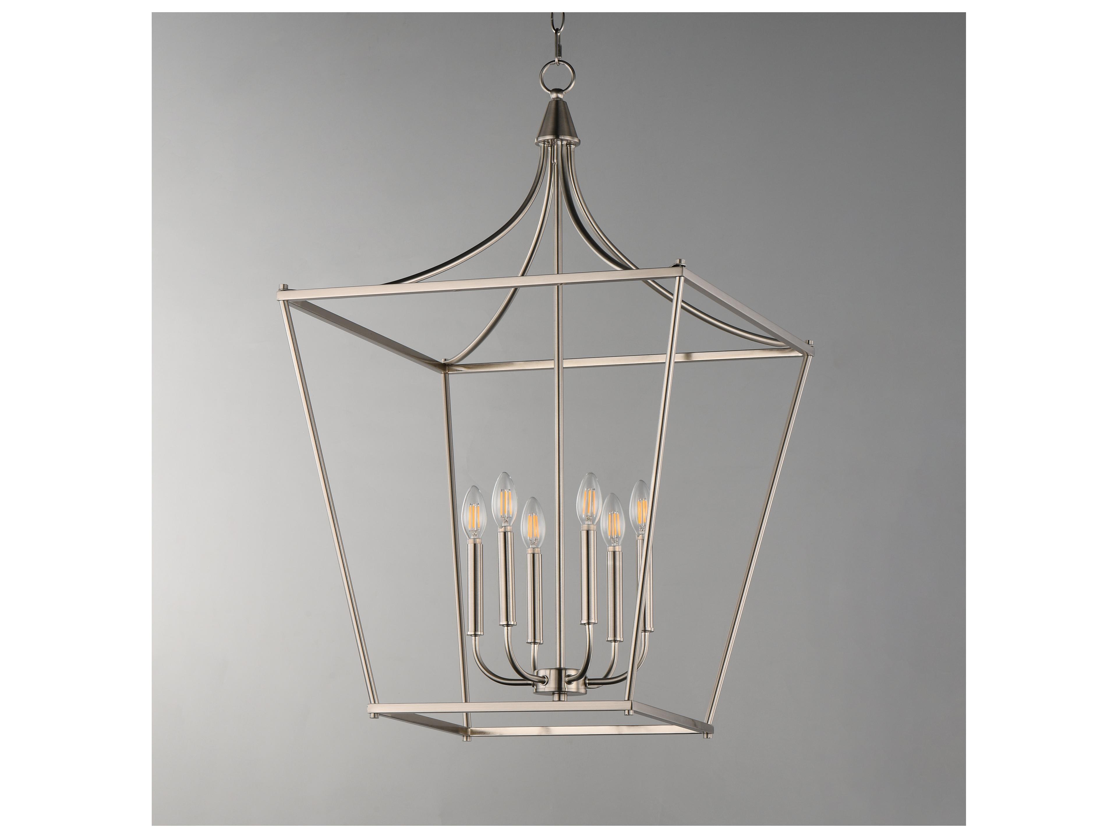 Maxim Lighting Clifton 6- Light Satin Nickel Traditional Lantern Pendant
