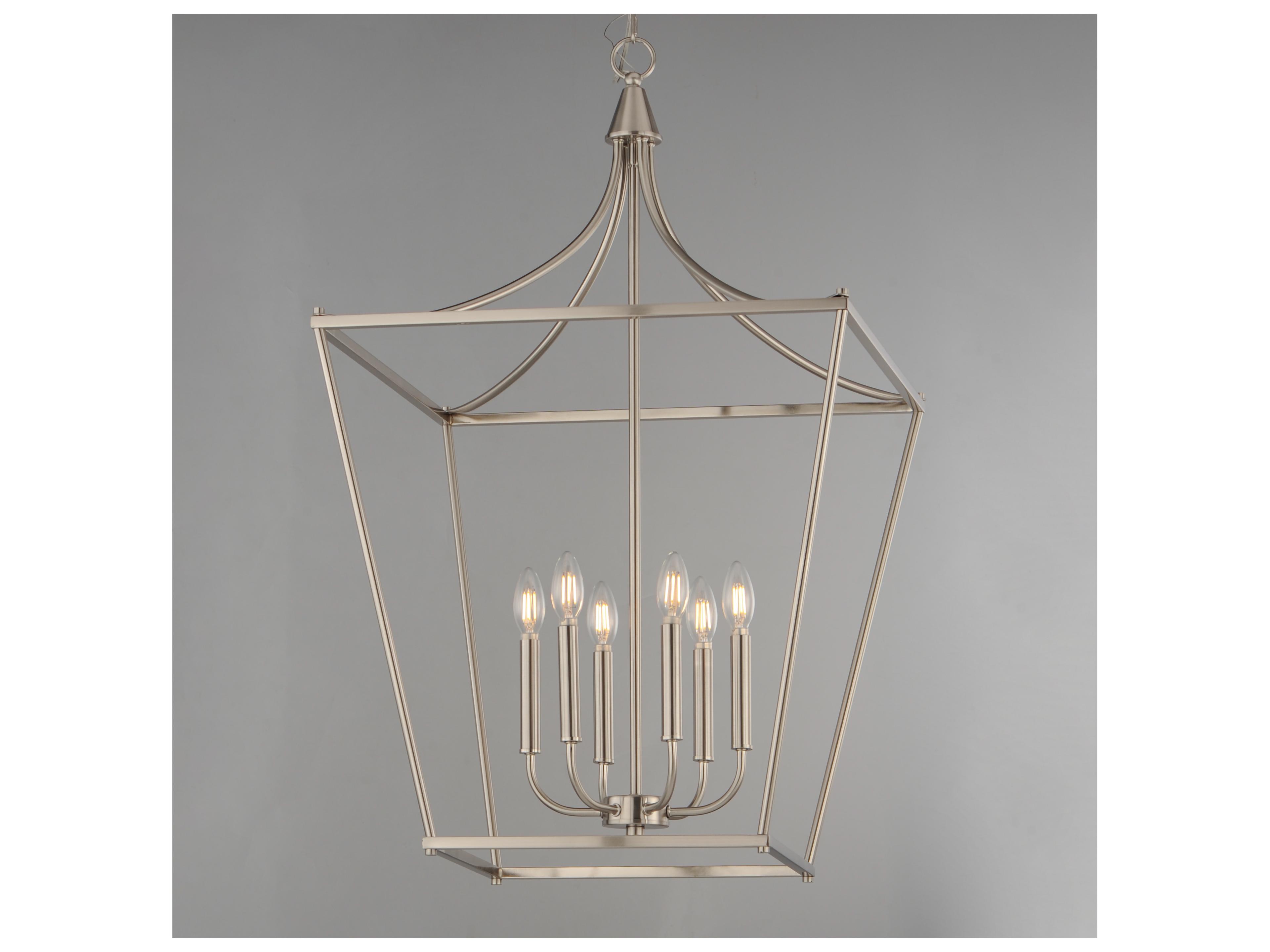 Maxim Lighting Clifton 6- Light Satin Nickel Traditional Lantern Pendant