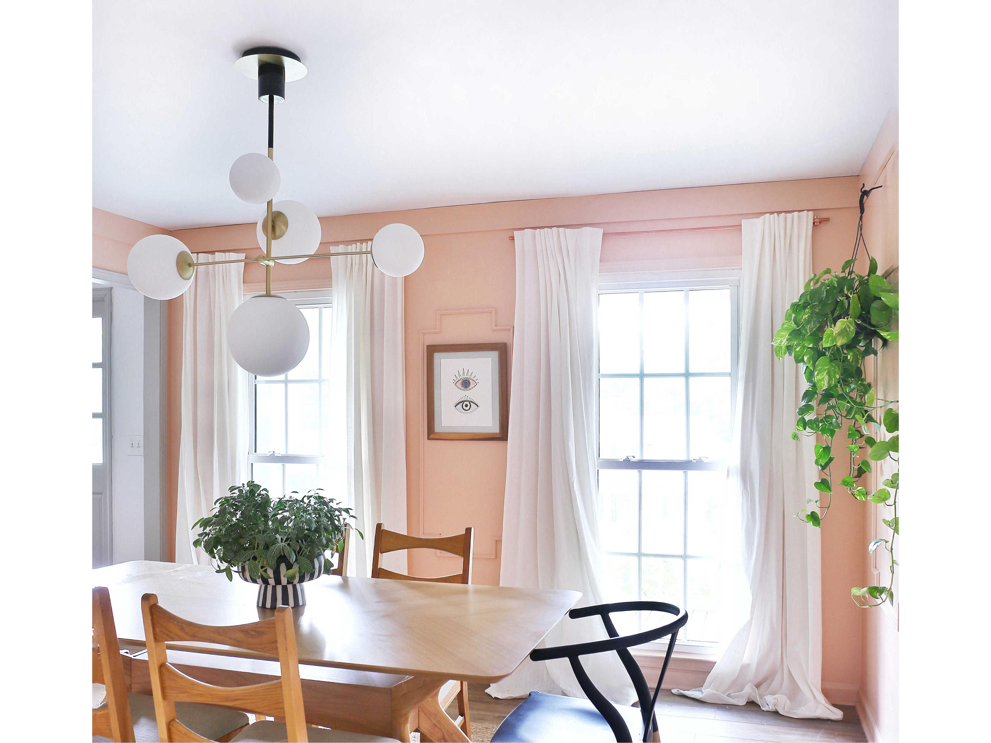 Maxim Lighting Vesper 5-Light Satin Brass Black Glass Globe Pendant