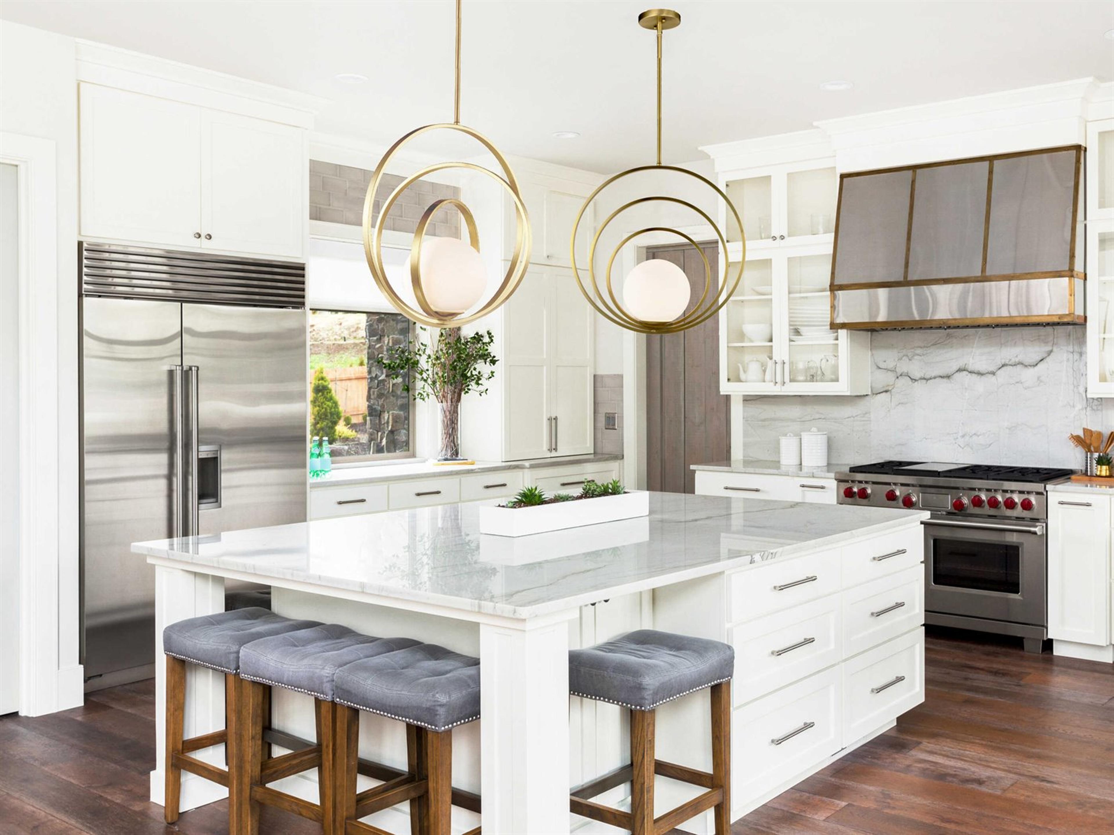 Maxim Lighting Coronet 1-Light Satin Brass Glass Globe Round Pendant