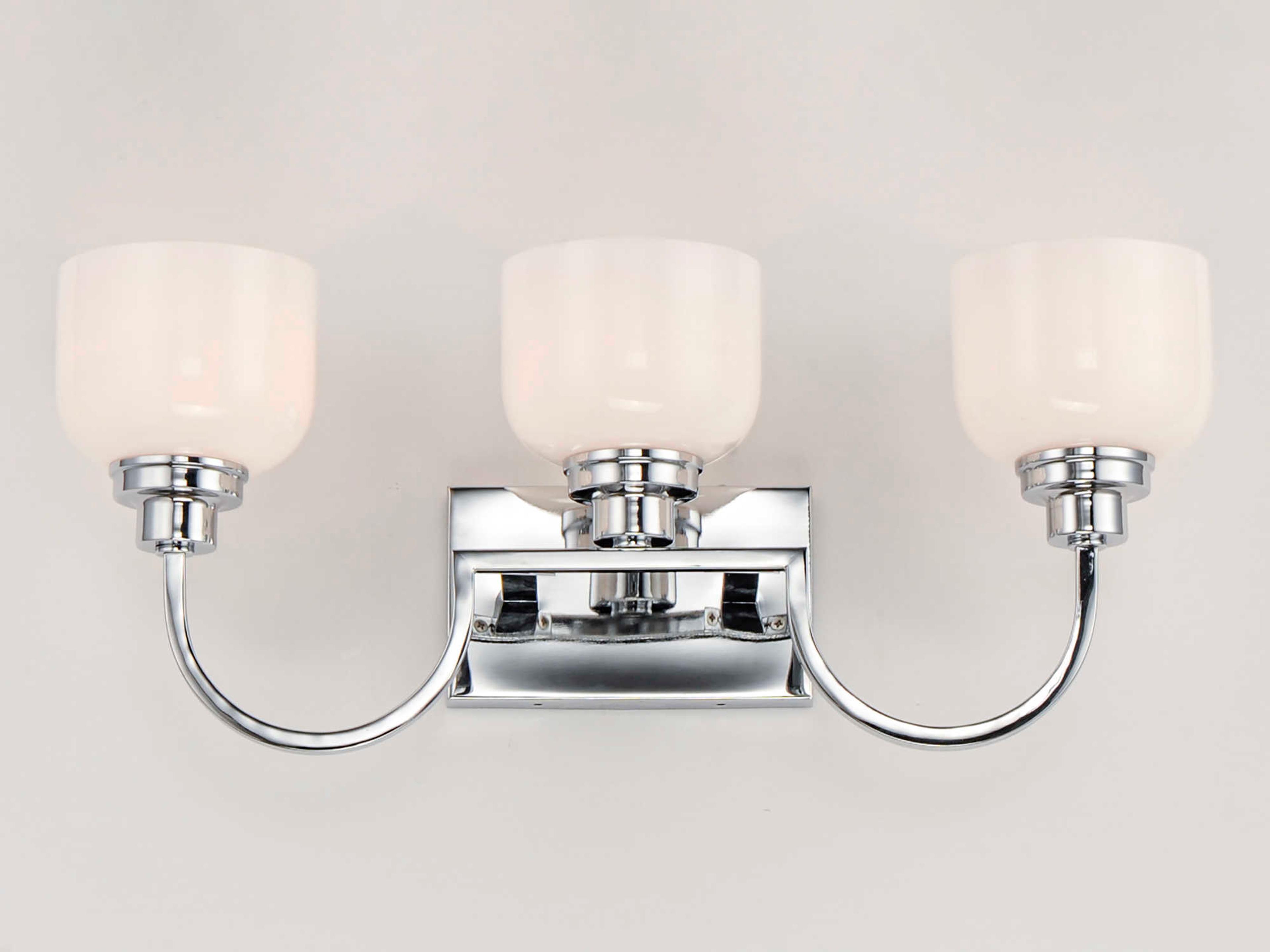Maxim Lighting Swale 3-Light Polished Chrome Glass Vanity Light