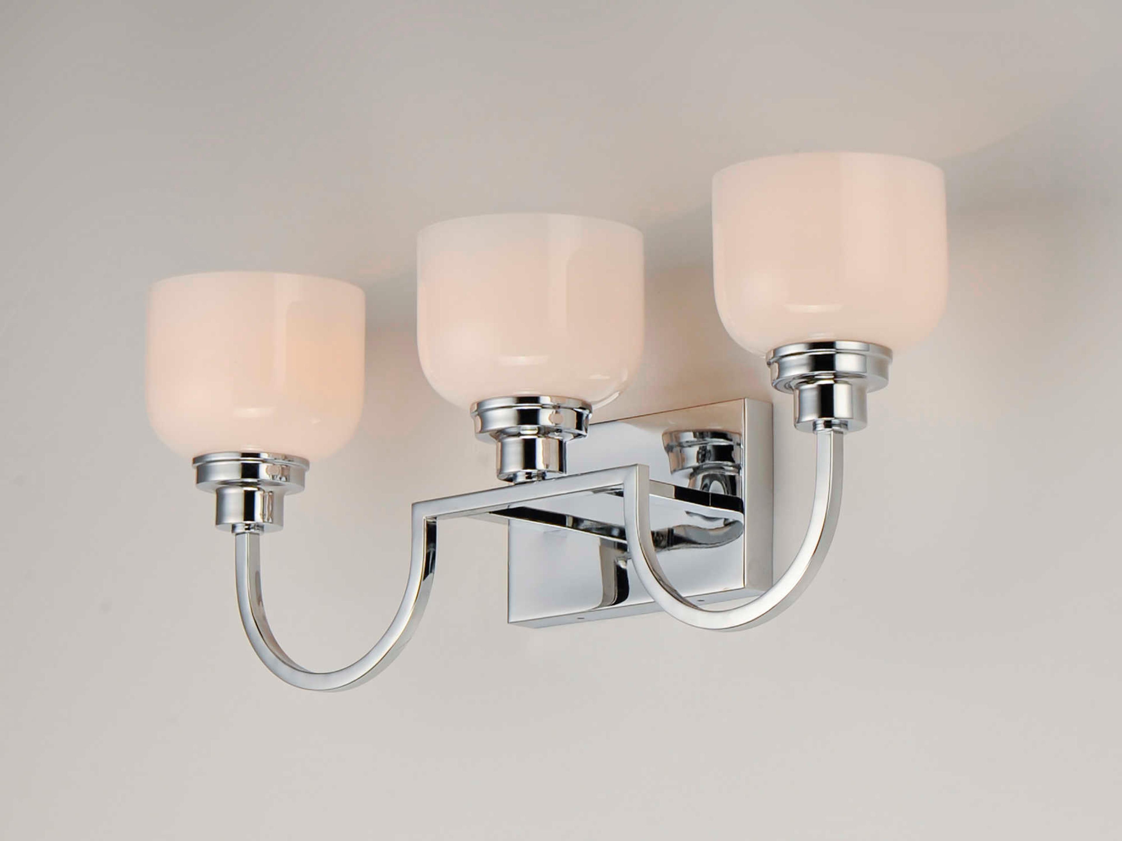 Maxim Lighting Swale 3-Light Polished Chrome Glass Vanity Light