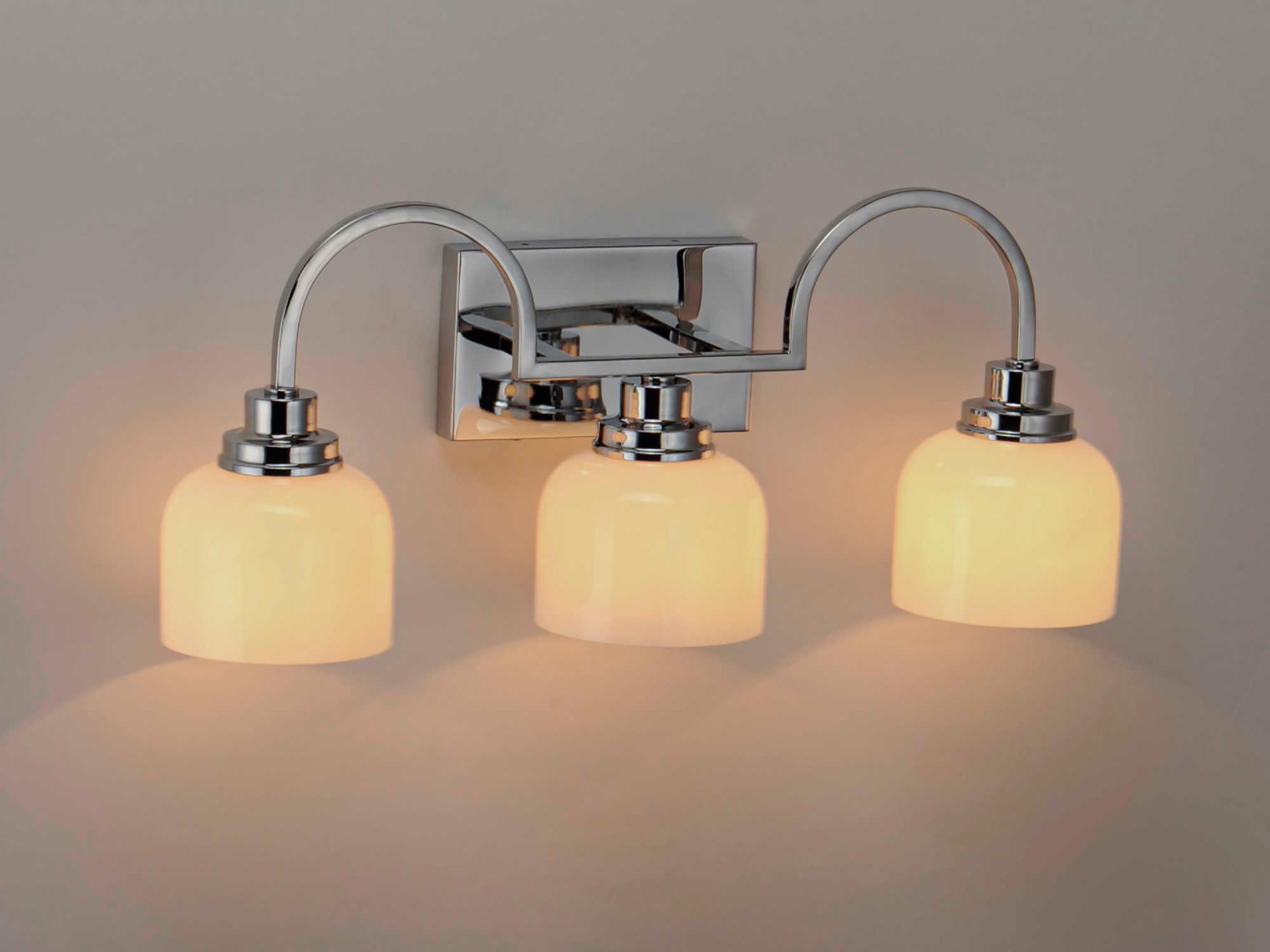 Maxim Lighting Swale 3-Light Polished Chrome Glass Vanity Light