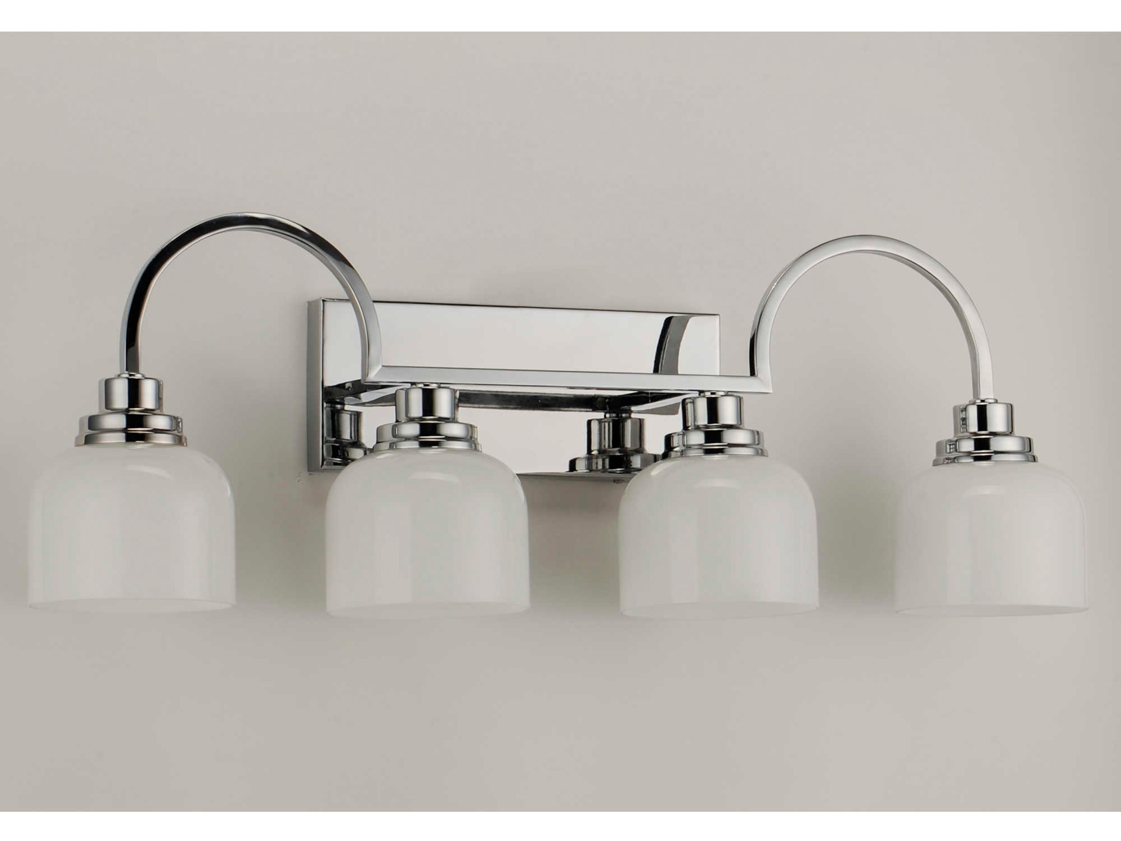 Maxim Lighting Swale 4-Light Polished Chrome Glass Vanity Light