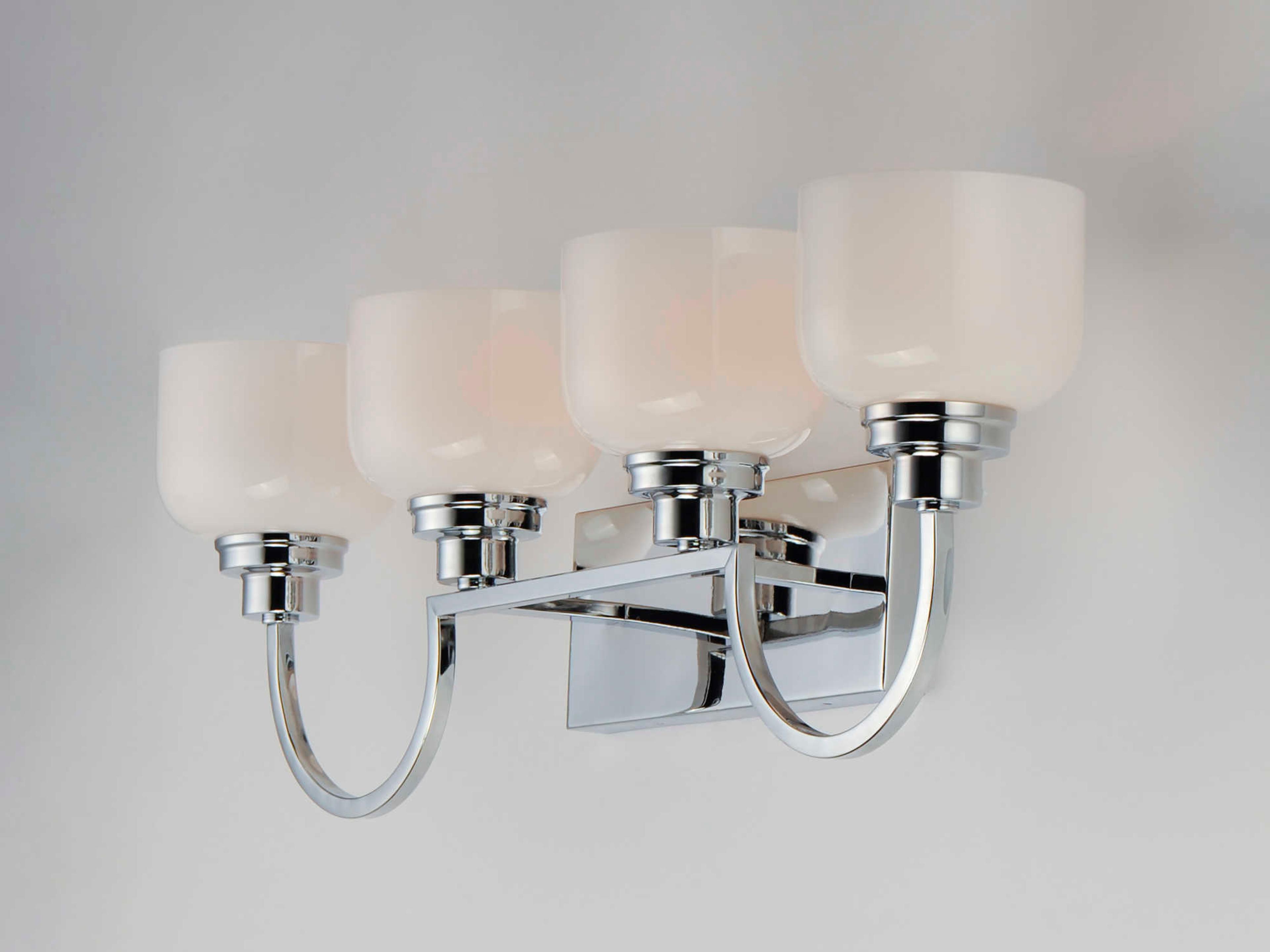 Maxim Lighting Swale 4-Light Polished Chrome Glass Vanity Light