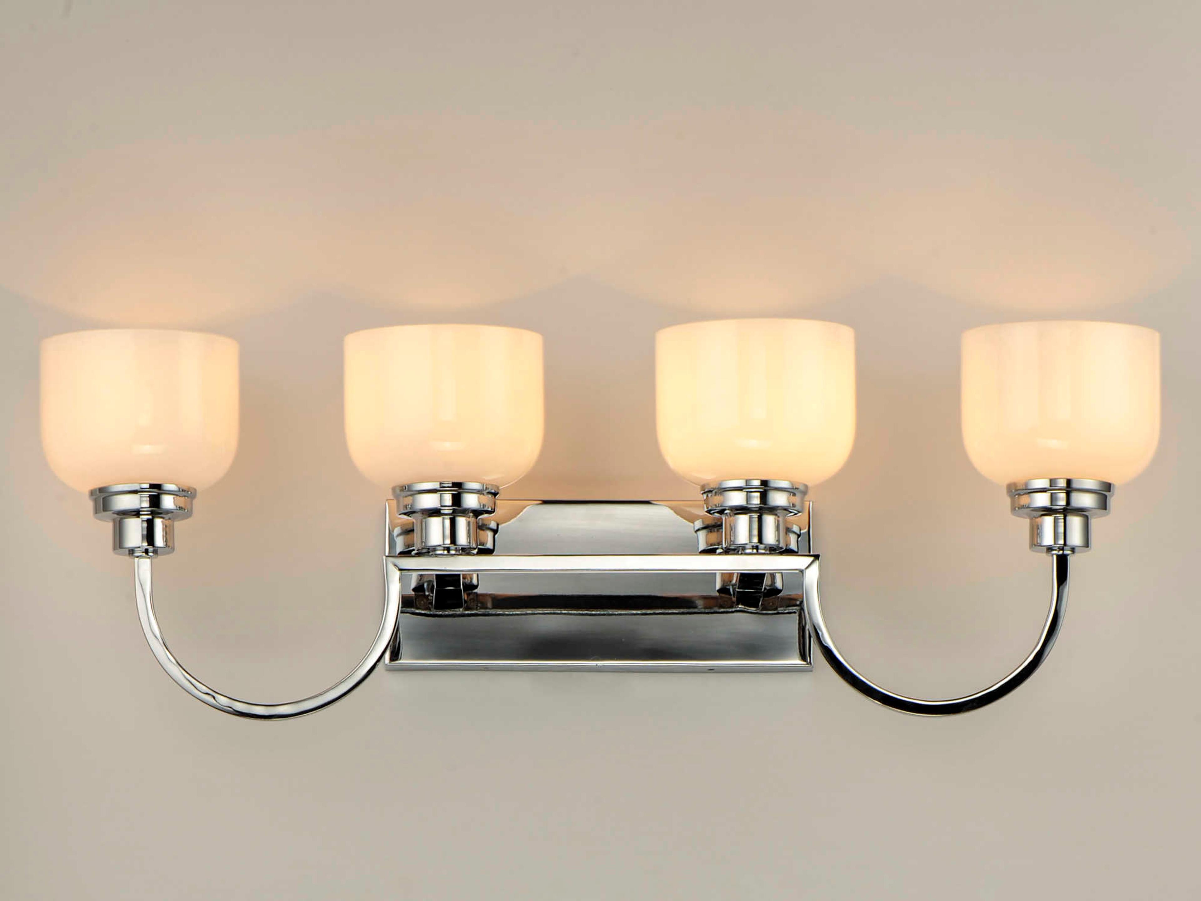 Maxim Lighting Swale 4-Light Polished Chrome Glass Vanity Light