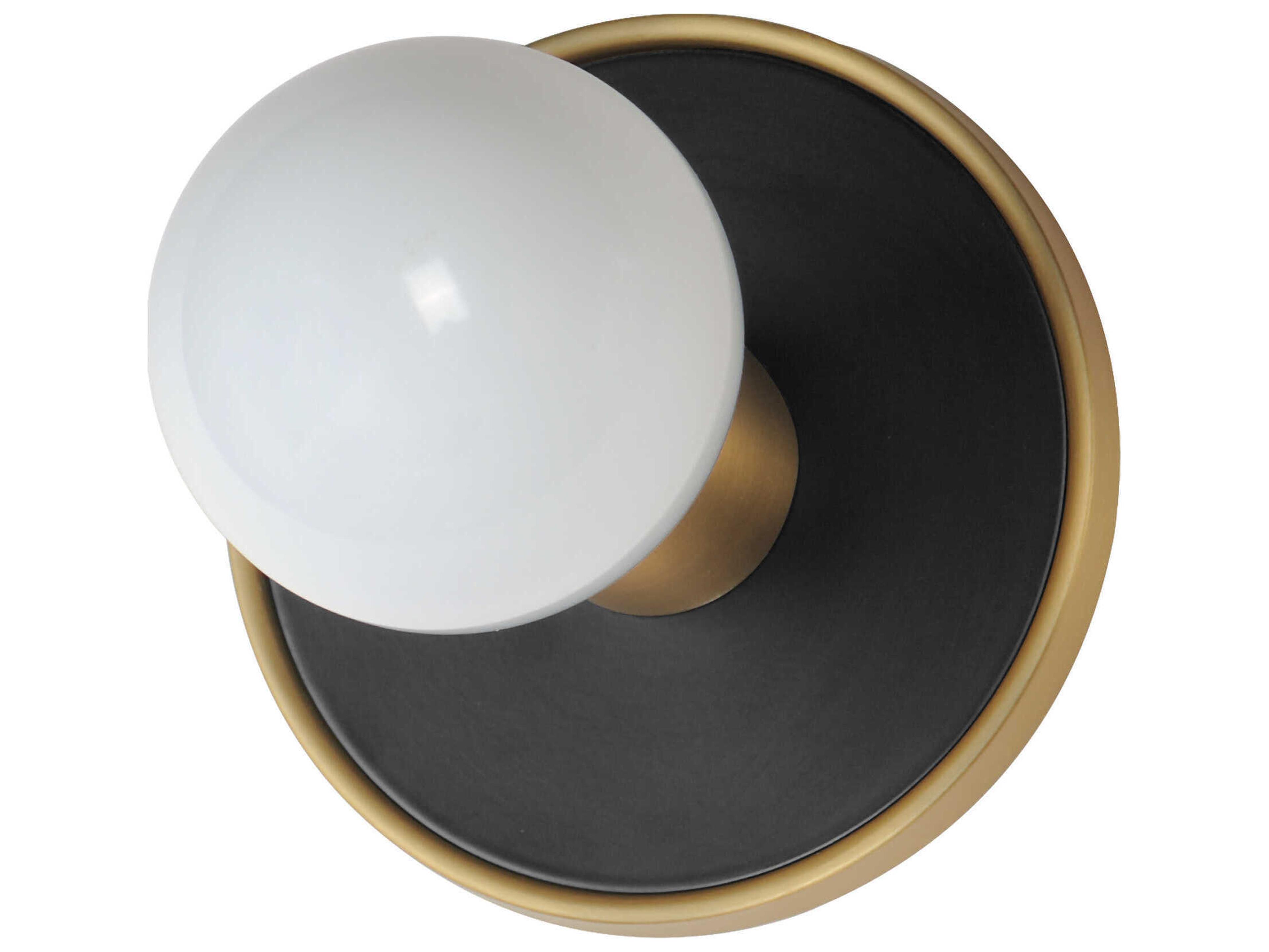 Hollywood 1-Light Black Natural Aged Brass Wall Sconce