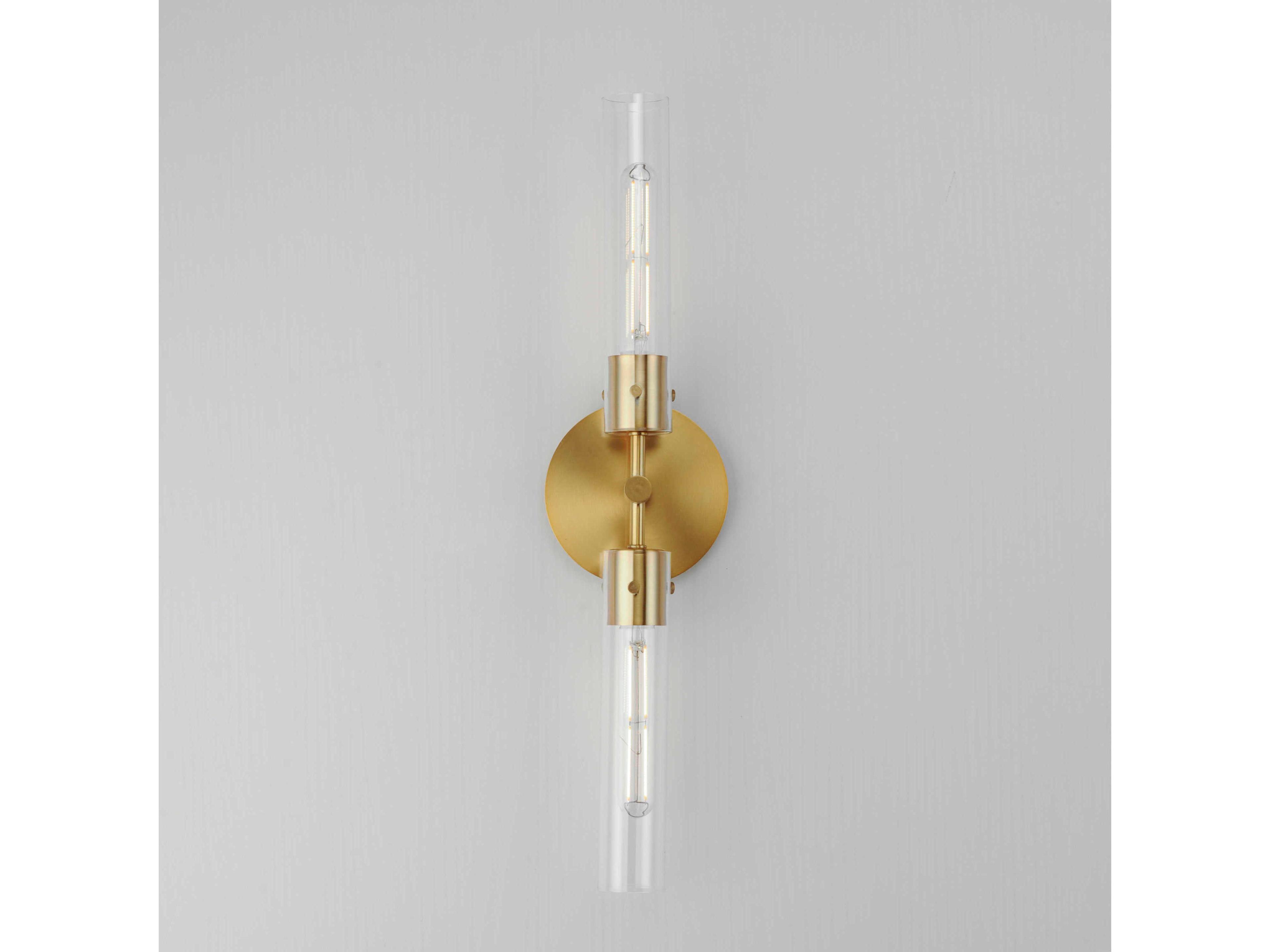 Maxim Lighting Equilibrium 2-Light Natural Aged Brass Glass LED Wall Sconce