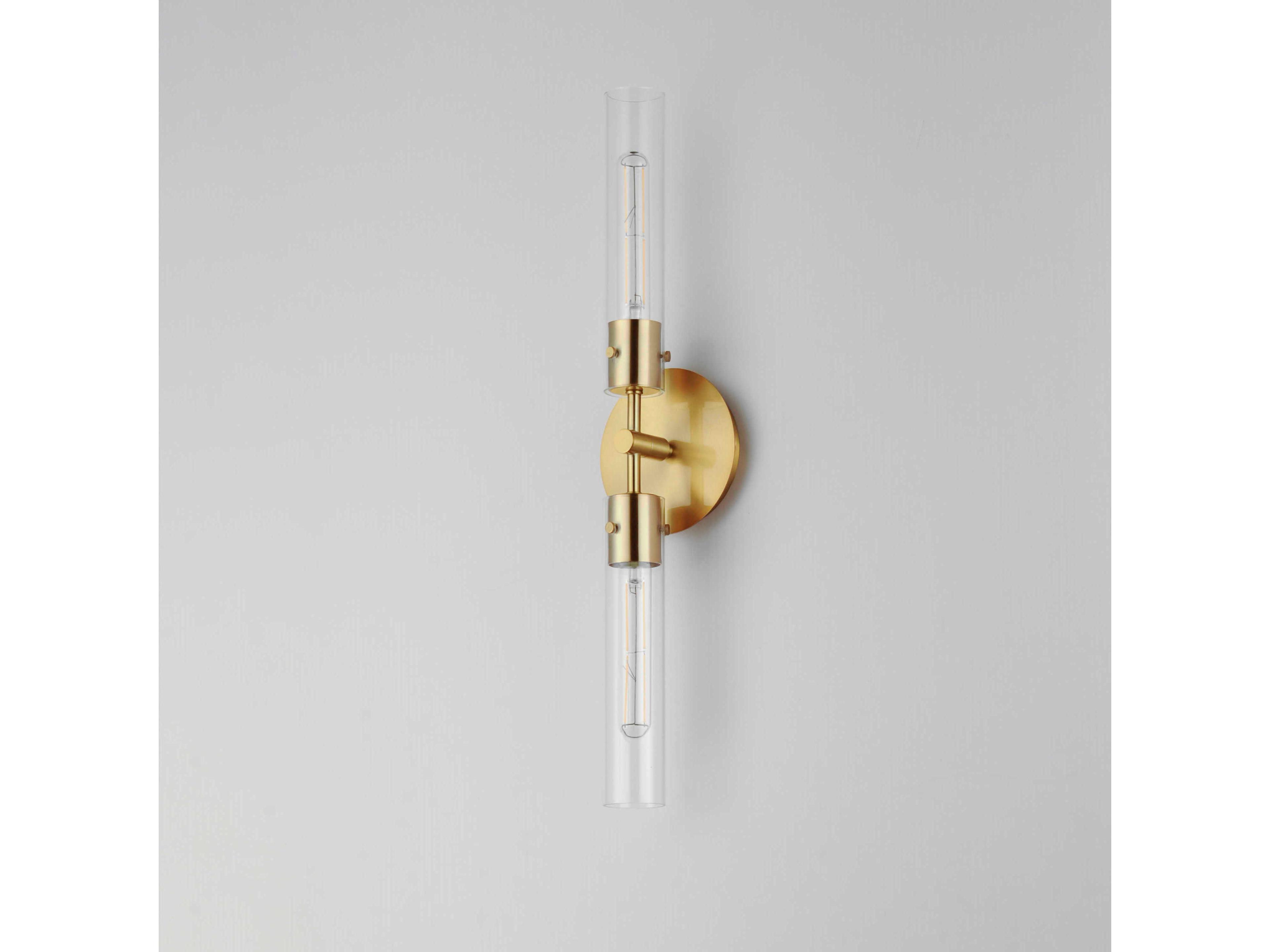 Maxim Lighting Equilibrium 2-Light Natural Aged Brass Glass LED Wall Sconce
