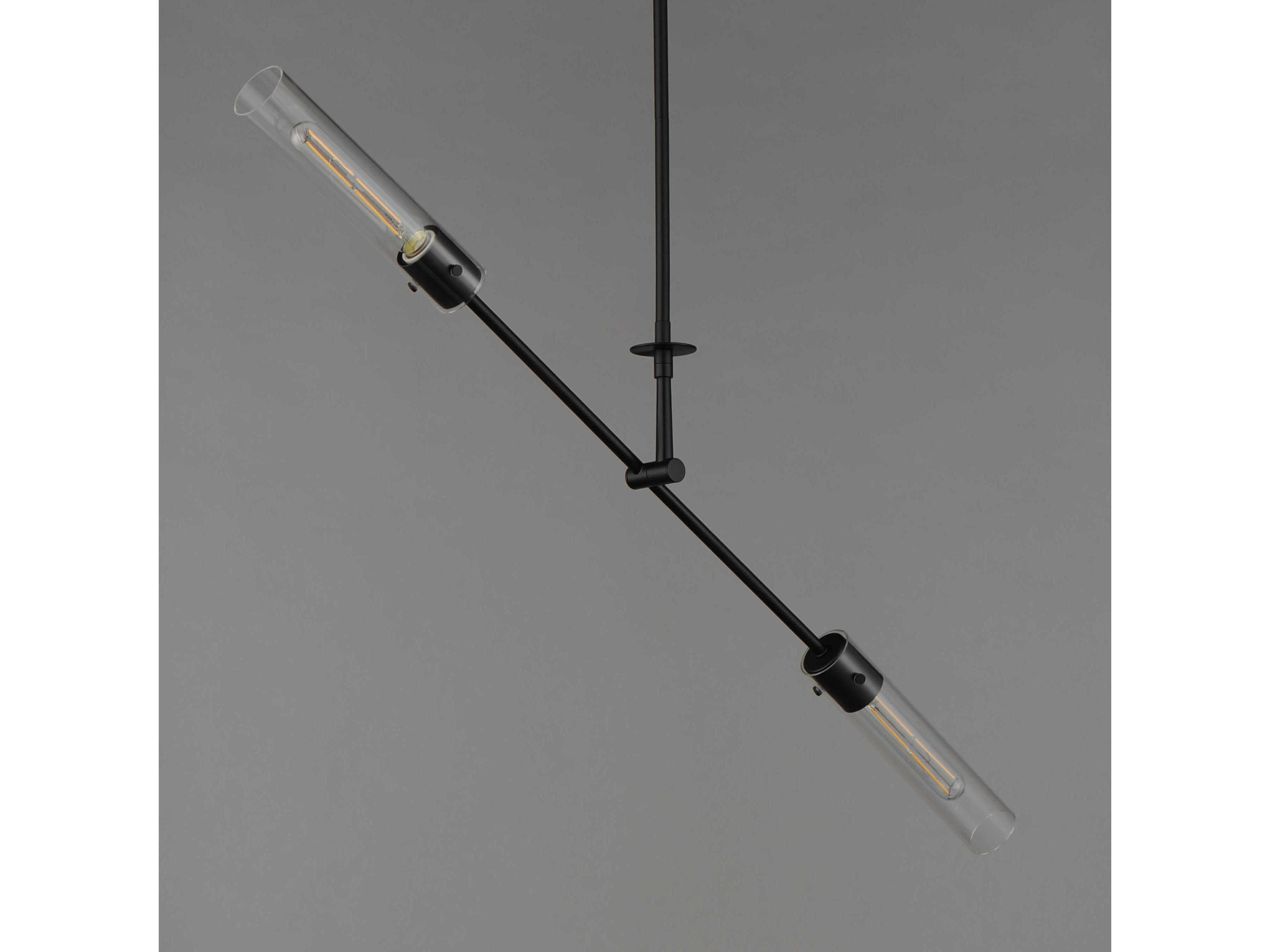 Maxim Lighting Equilibrium 2-Light Black Glass LED Cylinder Linear Island Pendant